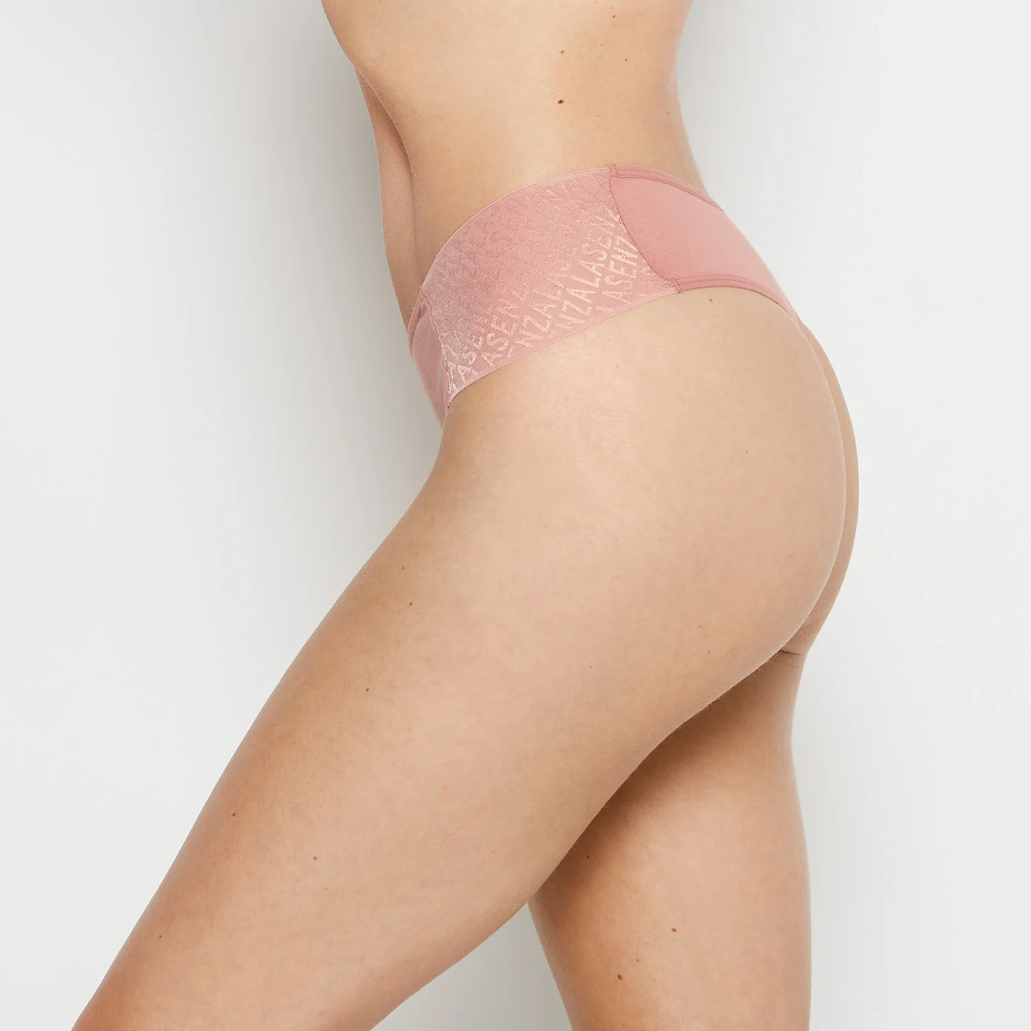 Cheeky Thong Panty with Logo in Old Rose - Image 2