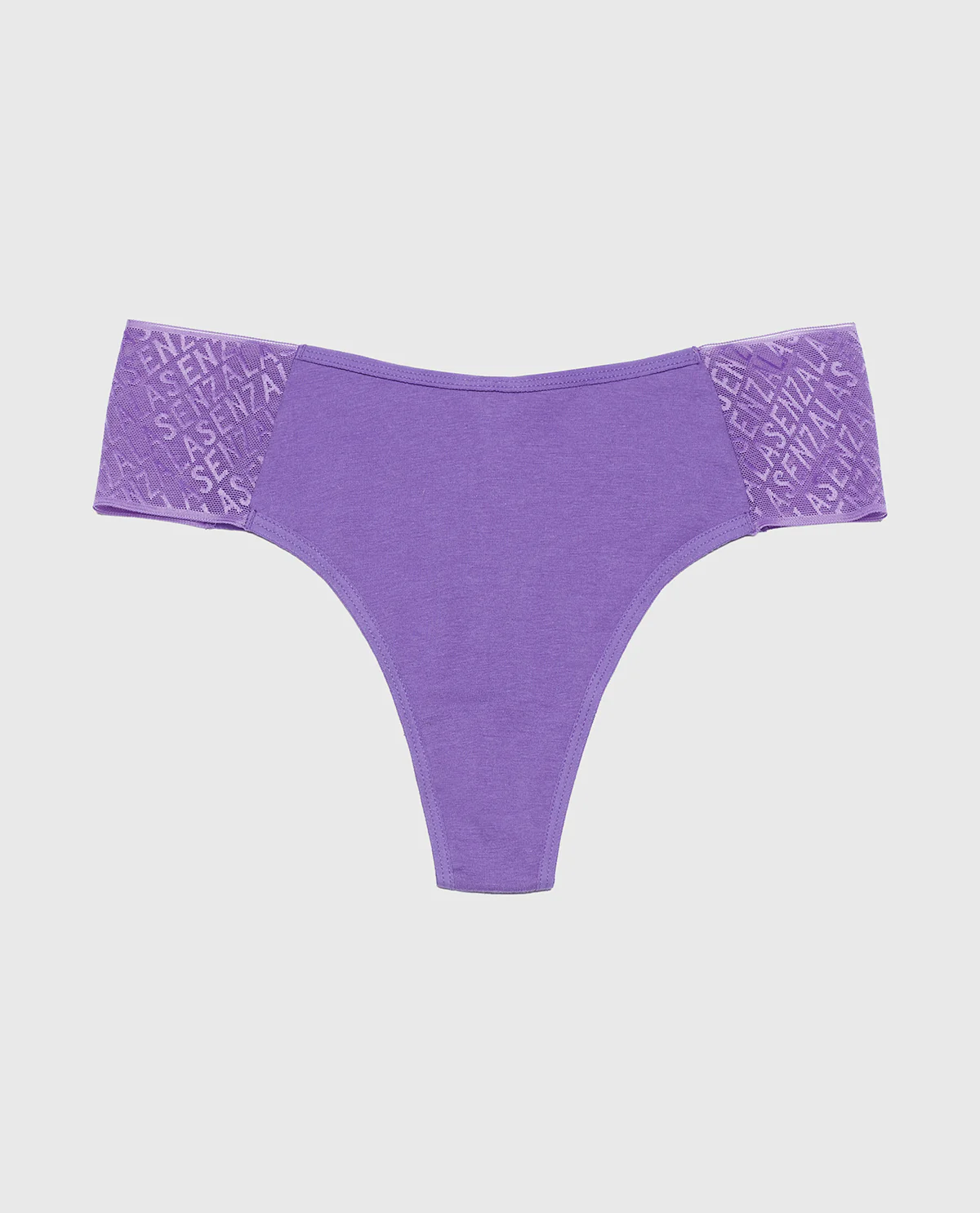 Cheeky Thong Panty with Logo in Purple Opulence - Image 4
