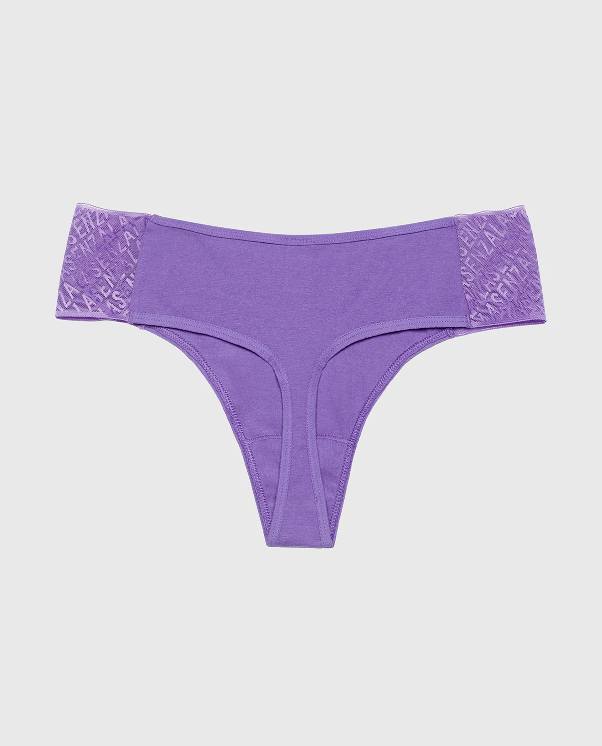 Cheeky Thong Panty with Logo in Purple Opulence - Image 5