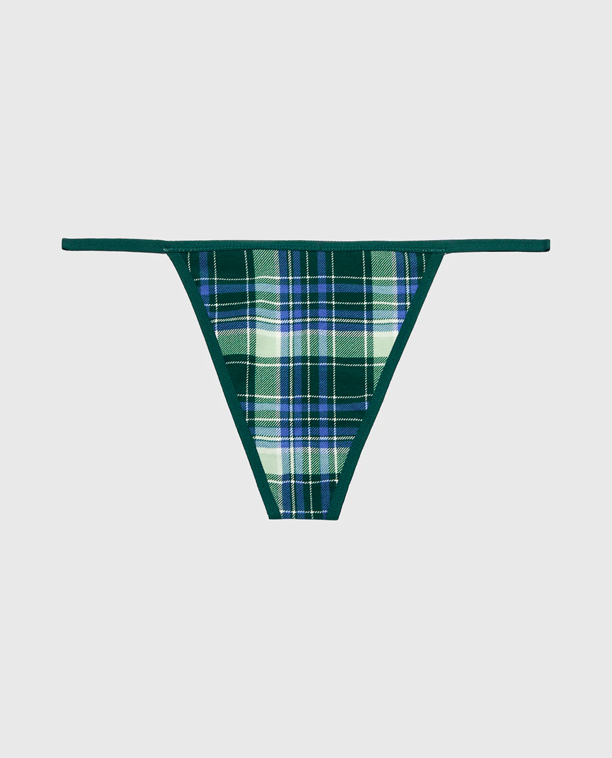 Cotton G-String Panty in Evergreen Plaid - Image 4