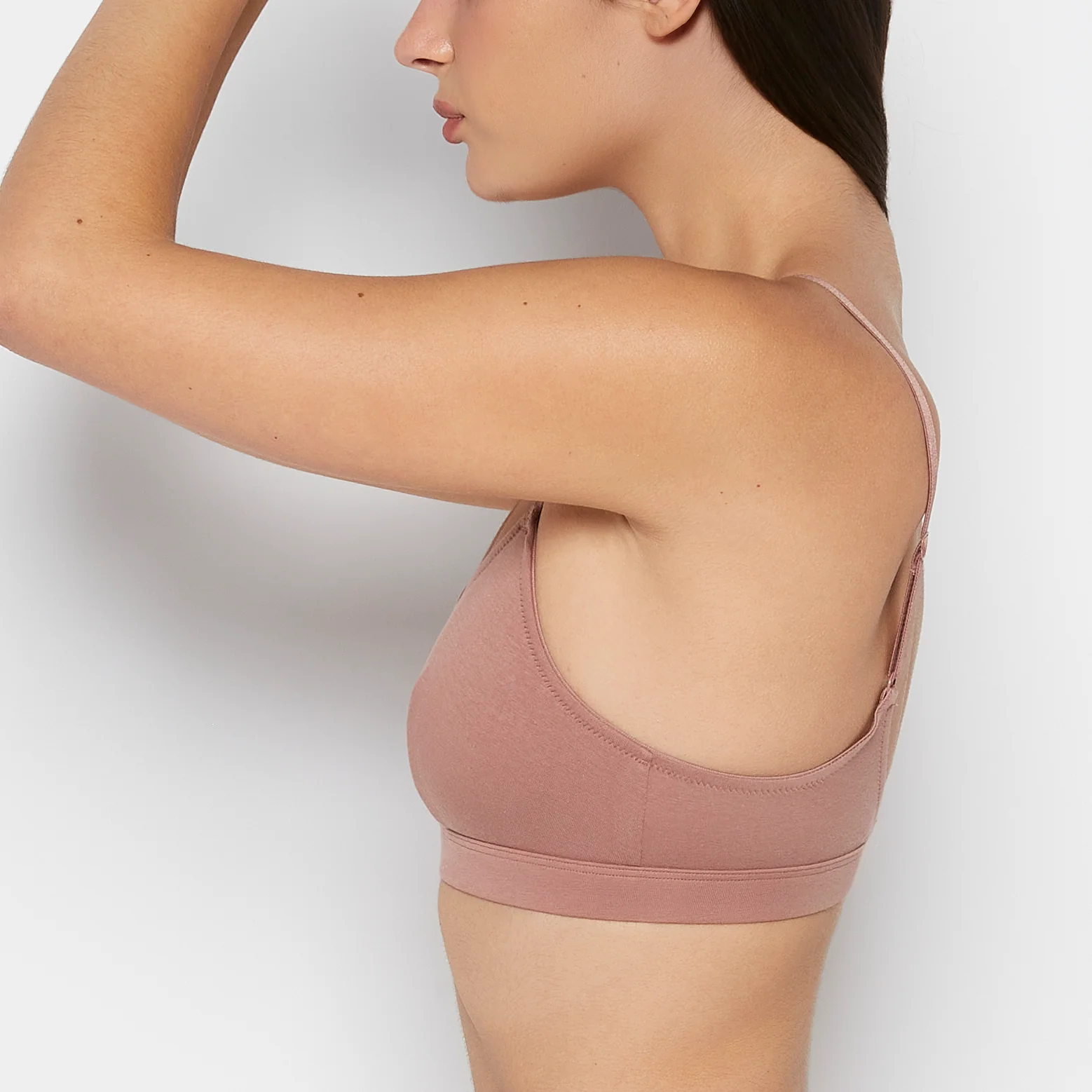 Cotton Scoop Bralette in Deer - Image 2
