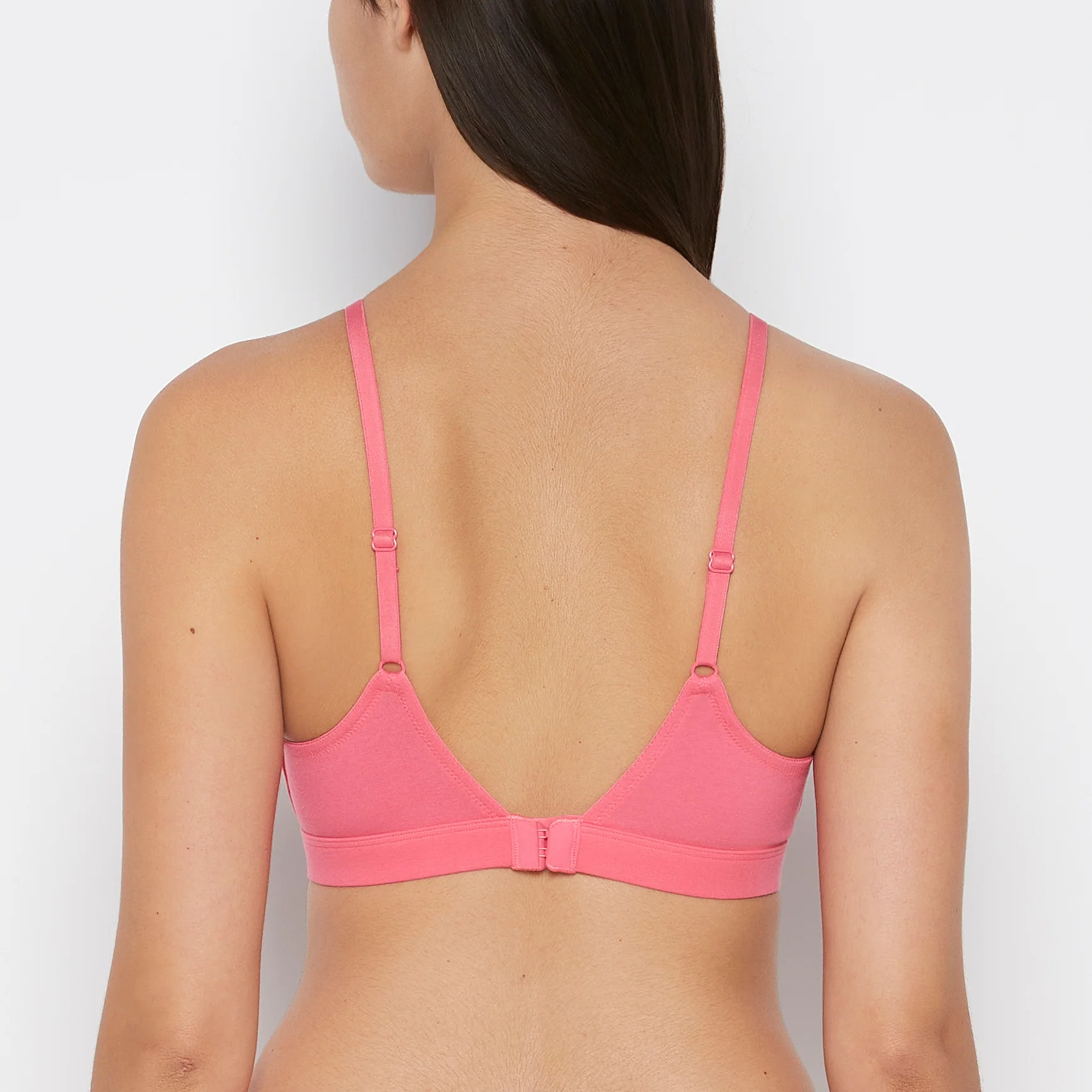 Cotton Scoop Bralette in Hot Pink - Image 3