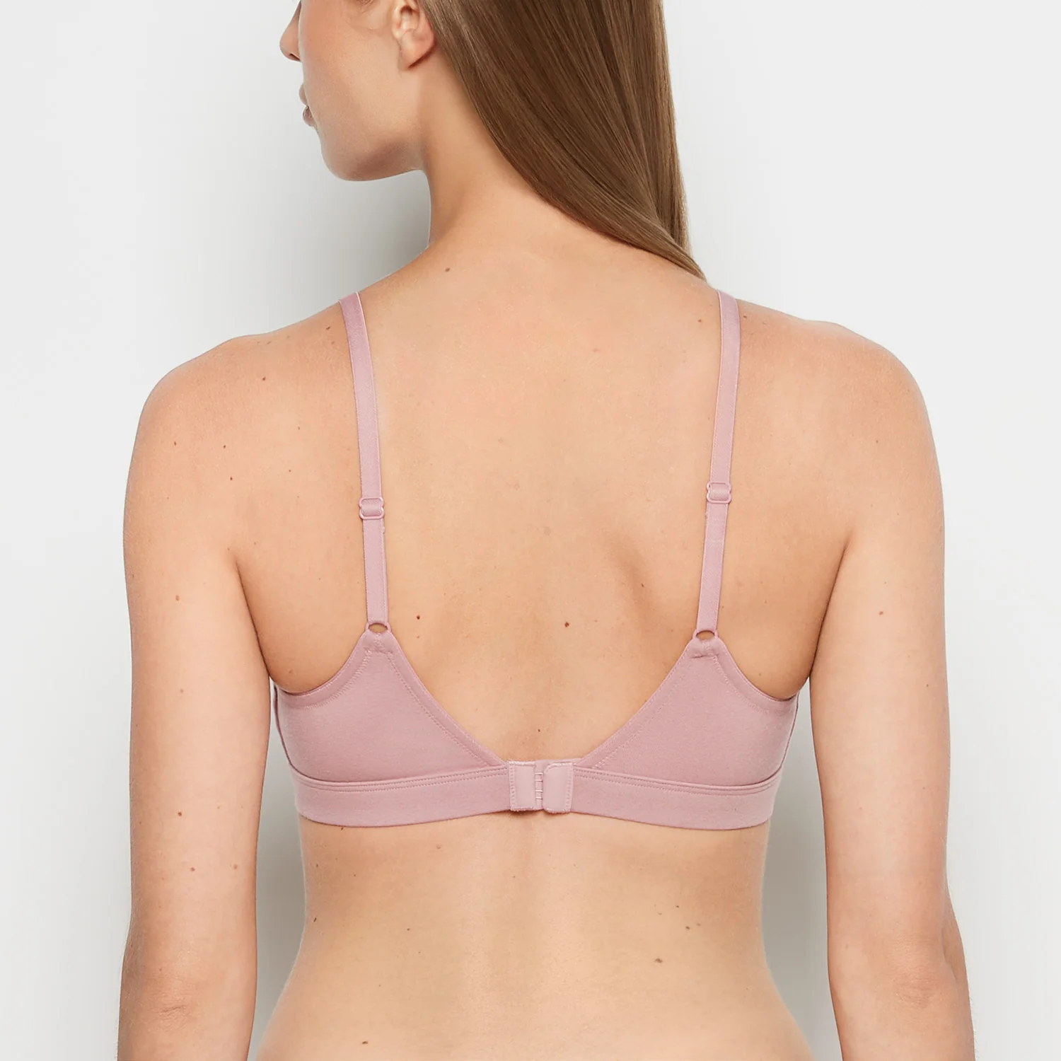 Cotton Scoop Bralette in Sheer Mauve - Image 3