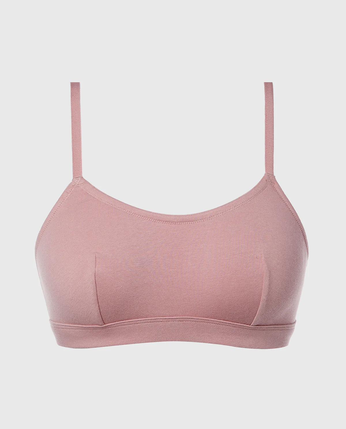 Cotton Scoop Bralette in Sheer Mauve - Image 4