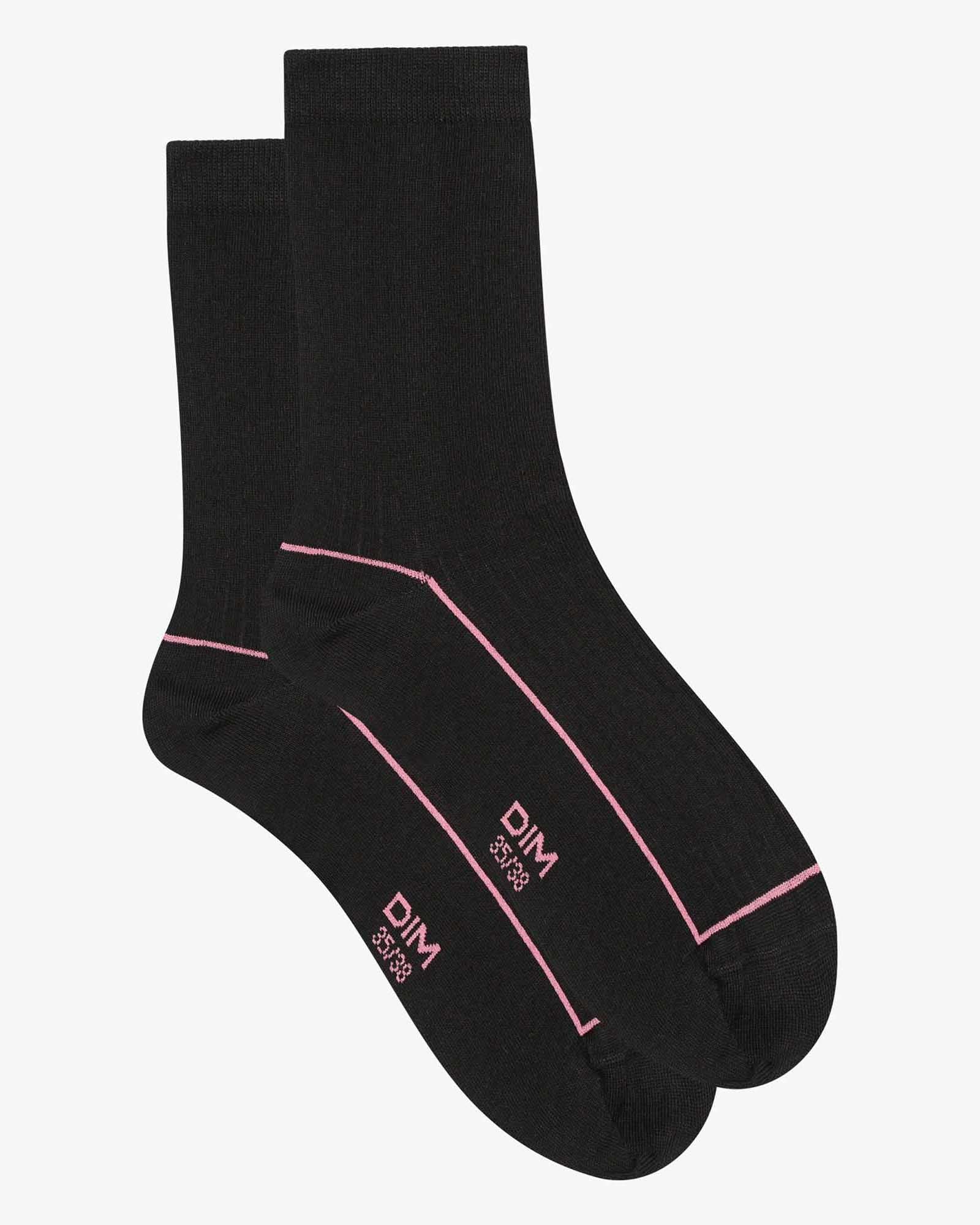Cotton Sports Crew Sock in Black - Image 2