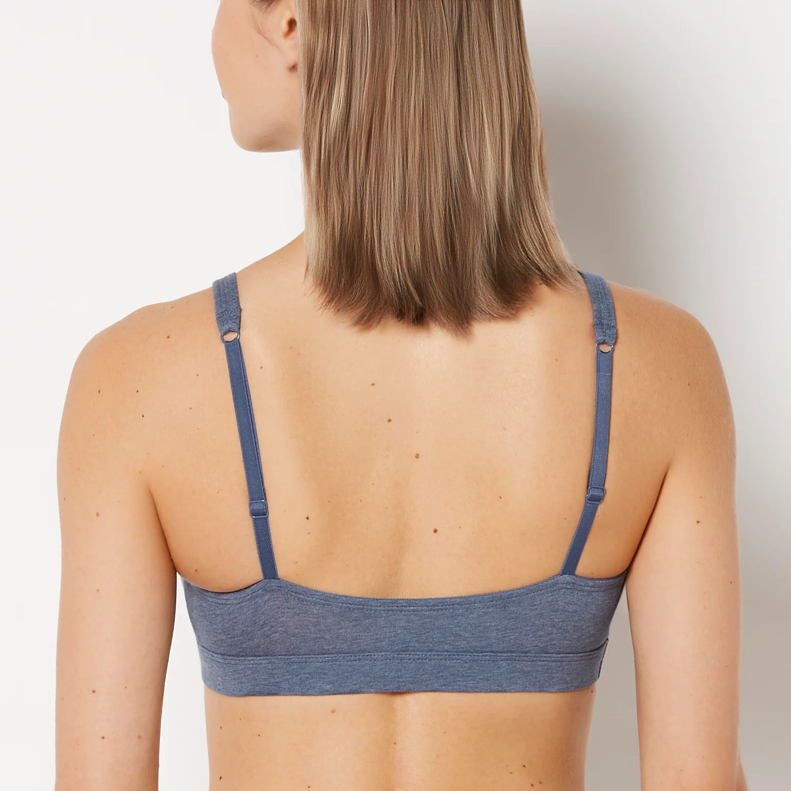 Cotton Triangle Bralette In Vintage Indigo Heather - Image 3