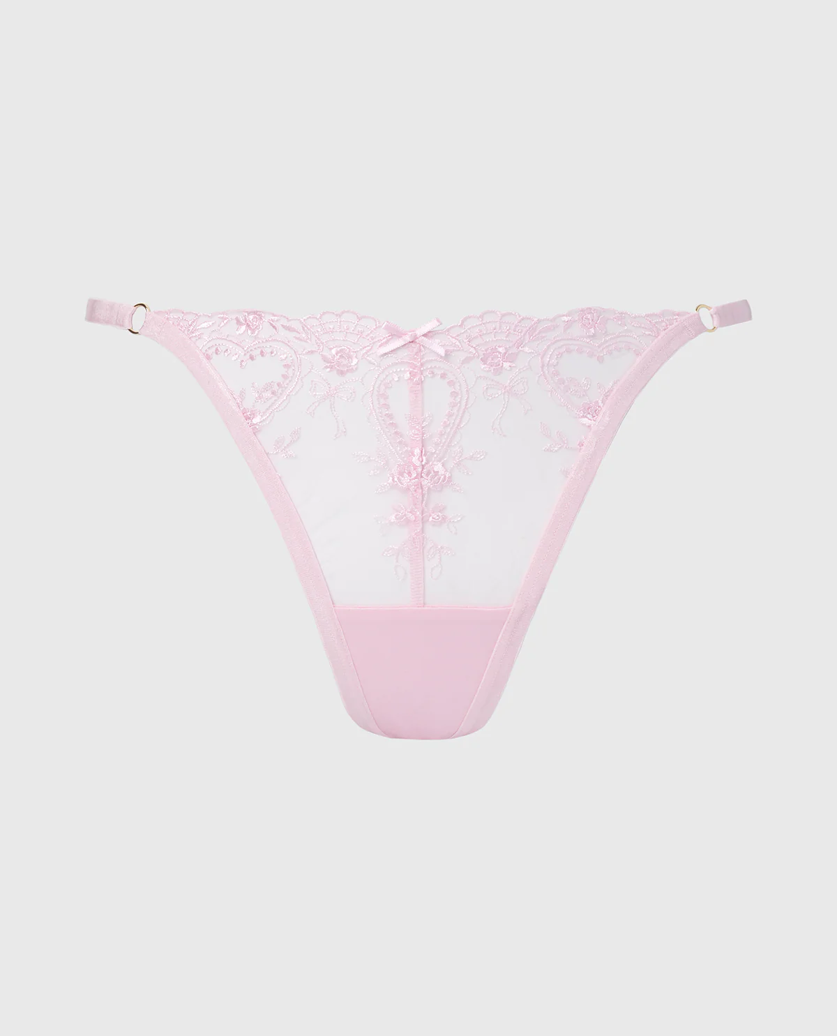Designer Collection High Leg String Thong with Be Mine Embroidery in Sweet Dream - Image 4
