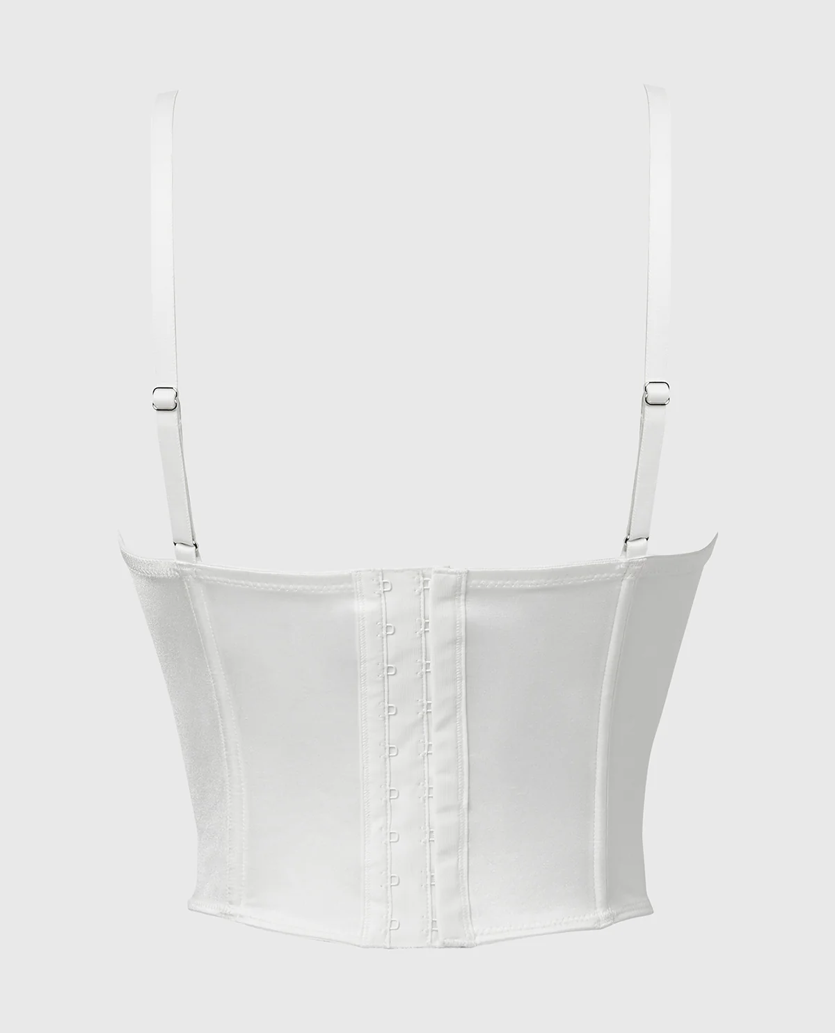 Designer Collection Lightly Lined Demi Bustier With Breezy Embroidery In Ivory - Image 5