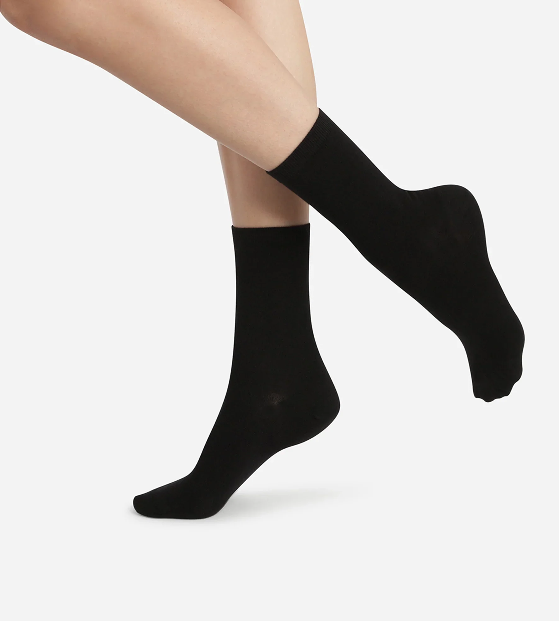 Dim Pack of 2 pairs Mid Coton socks in Tuxedo Black