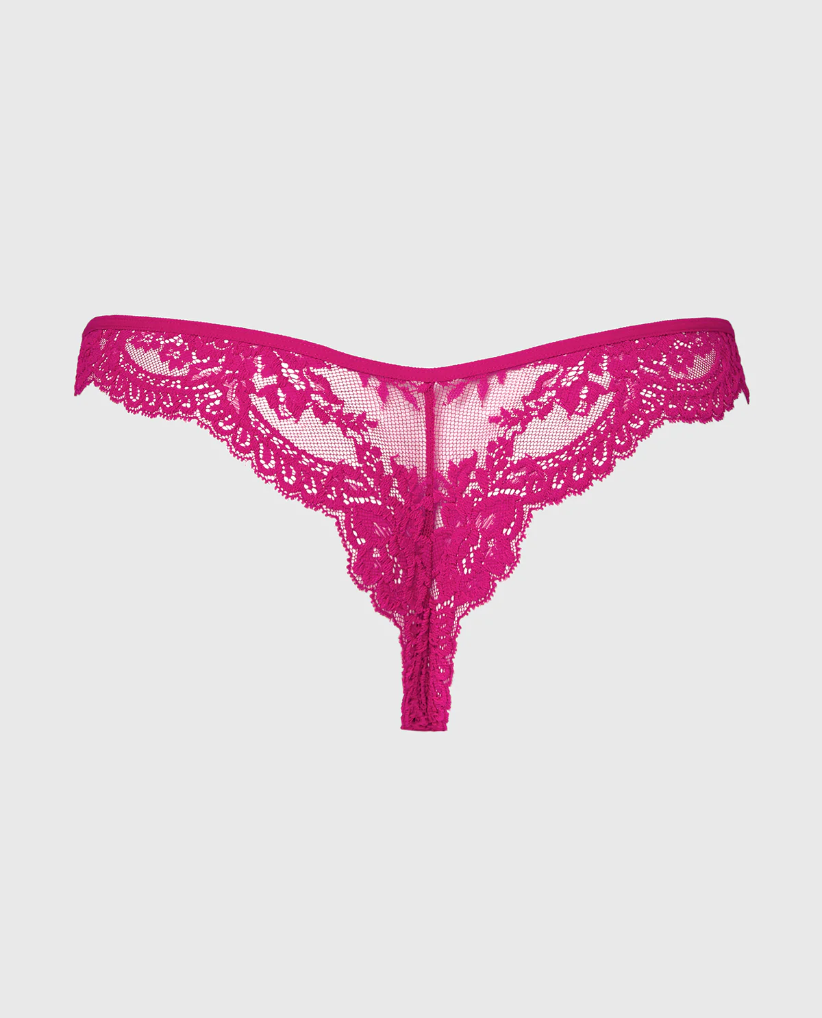 Diva Cheeky Thong Lace Panty in Fuchsia Red - Image 4