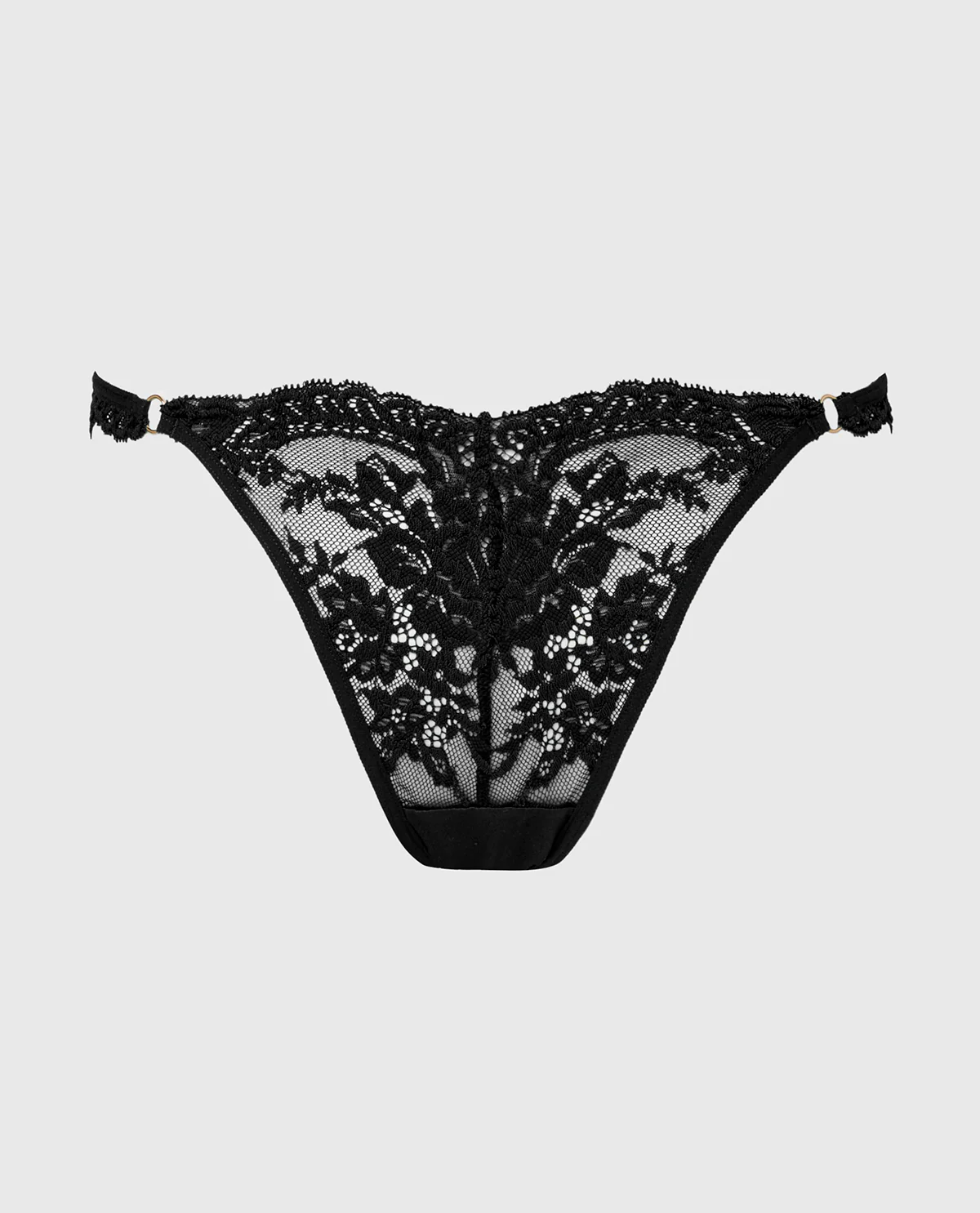 Diva Cheeky Thong Lace Panty in Tuxedo Black - Image 4