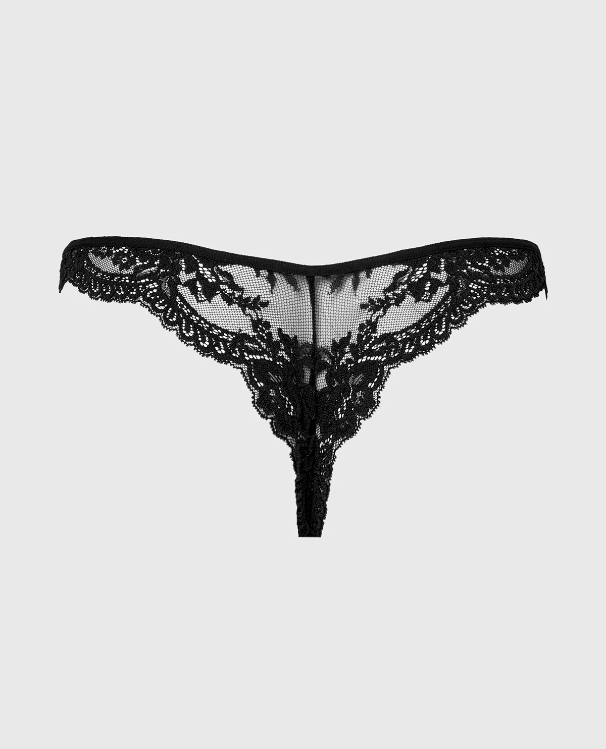 Diva Cheeky Thong Lace Panty in Tuxedo Black - Image 5