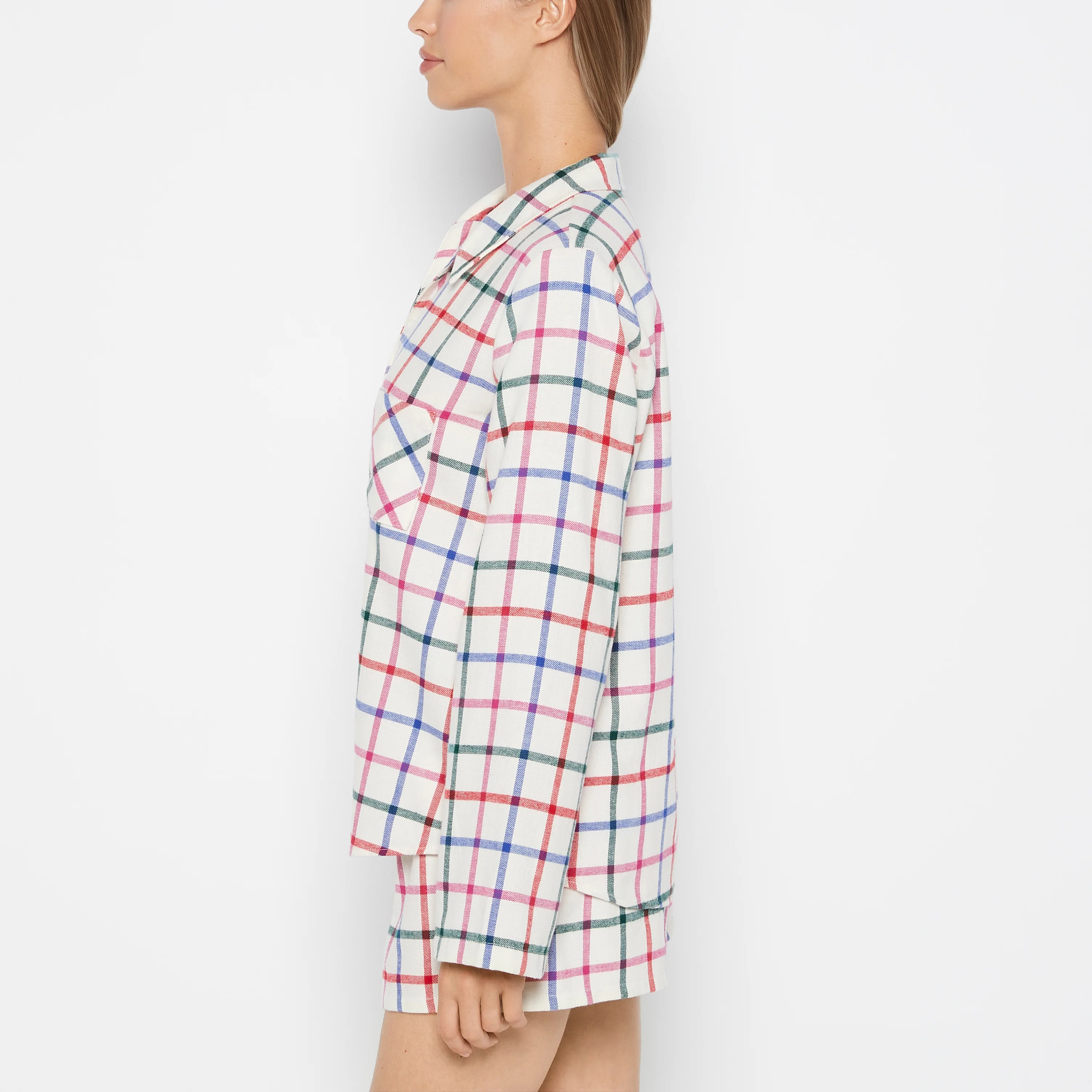 Flannel Sleep Shirt in Large Jingle Plaid - Image 2