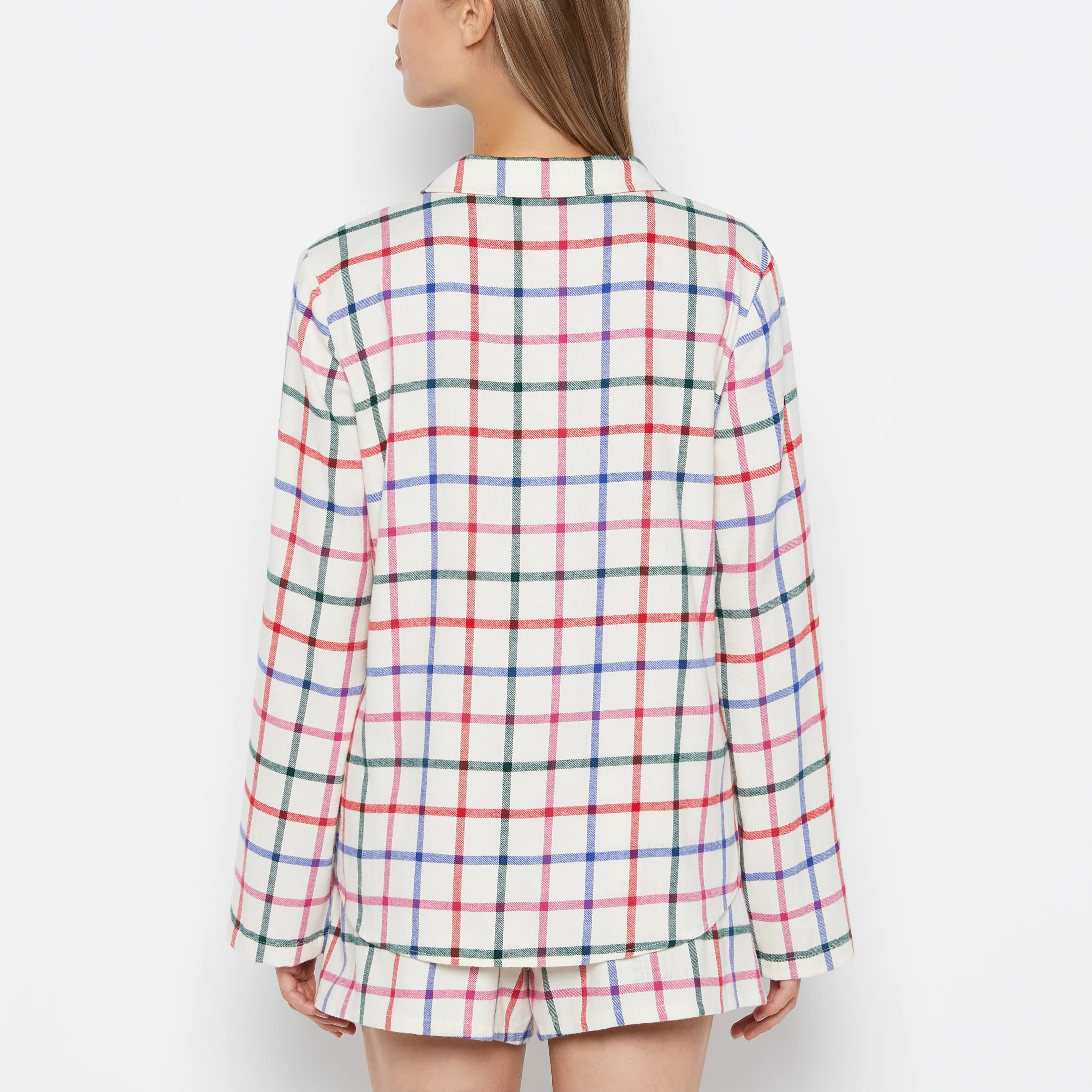 Flannel Sleep Shirt in Large Jingle Plaid - Image 3