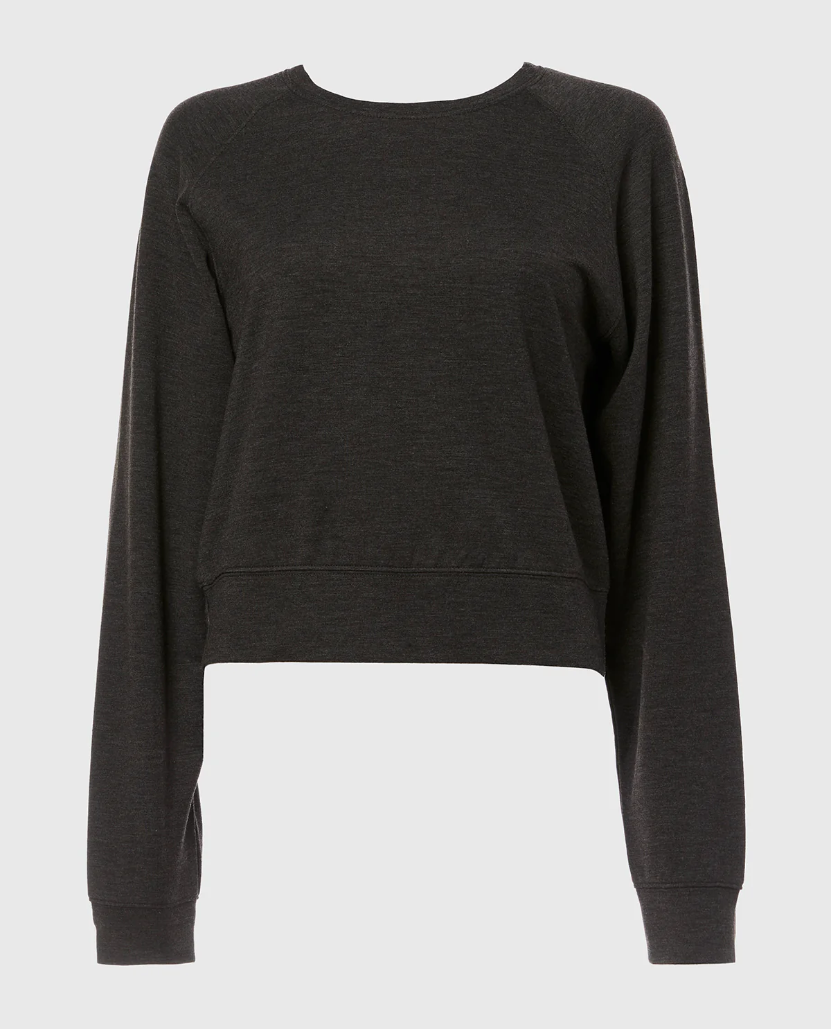 French Terry Crew Neck Sleep Top in Charcoal Heather - Image 4