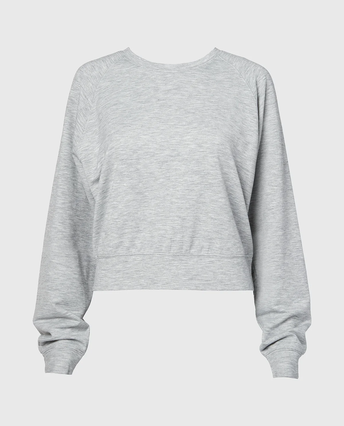 French Terry Crew Neck Sleep Top in Cool Gray Heather - Image 4
