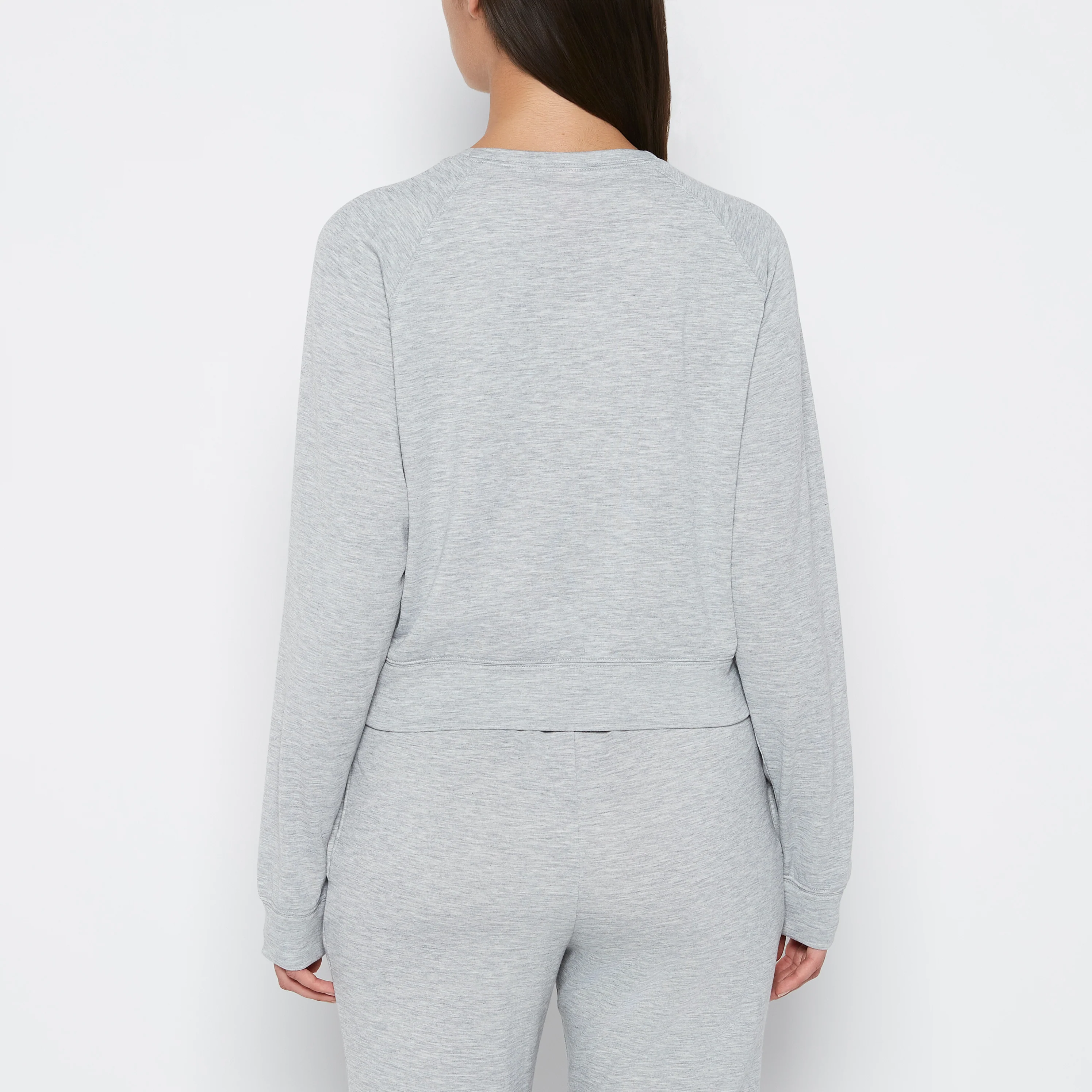 French Terry Crew Neck Sleep Top in Cool Gray Heather - Image 5