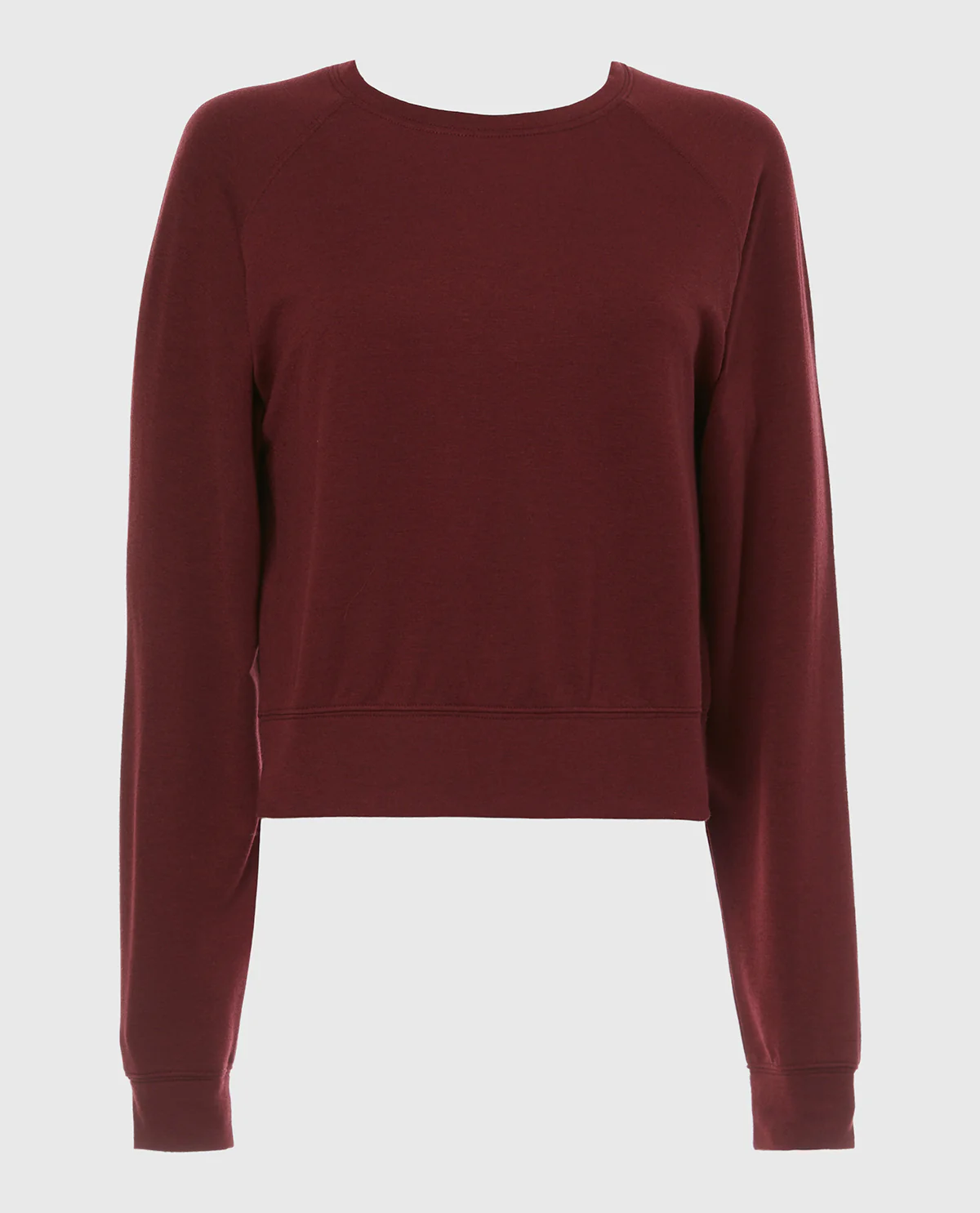 French Terry Crew Neck Sleep Top in Russian Ruby Heather - Image 4