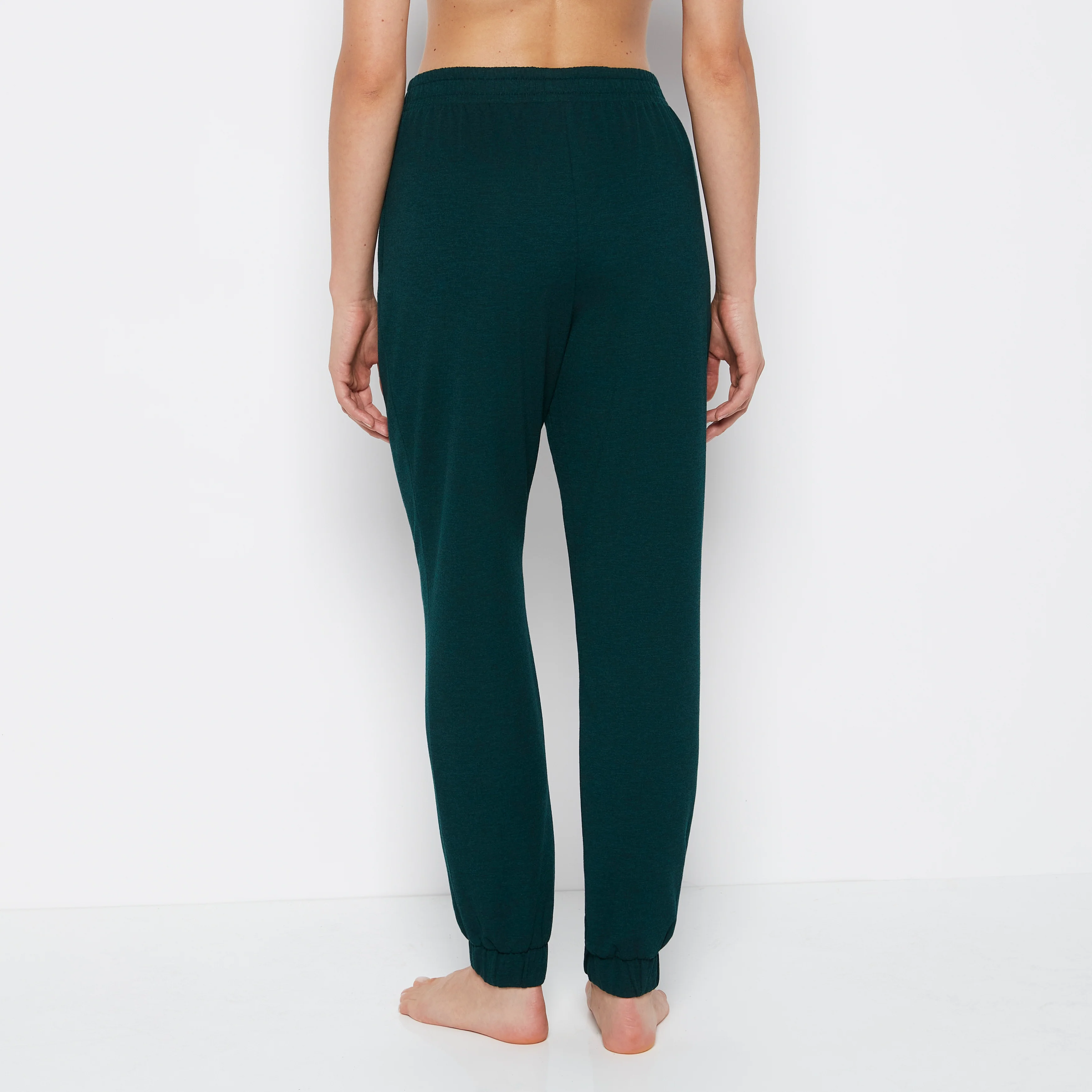 French Terry Sleep Pant in Emerald Green Heather - Image 3