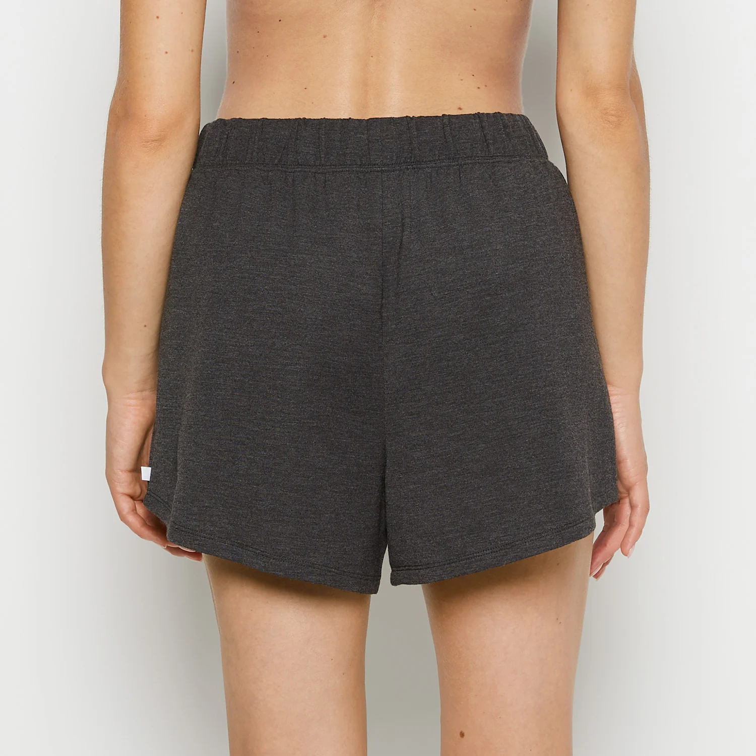 French Terry Sleep Short in Charcoal Heather - Image 2
