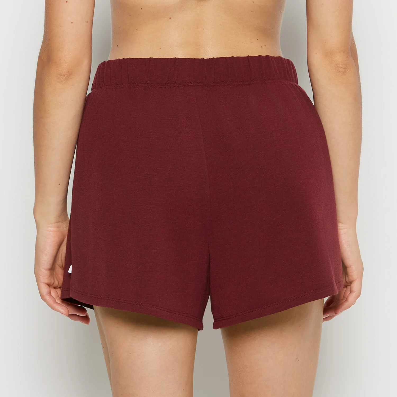 French Terry Sleep Short in Russian Ruby Heather - Image 2