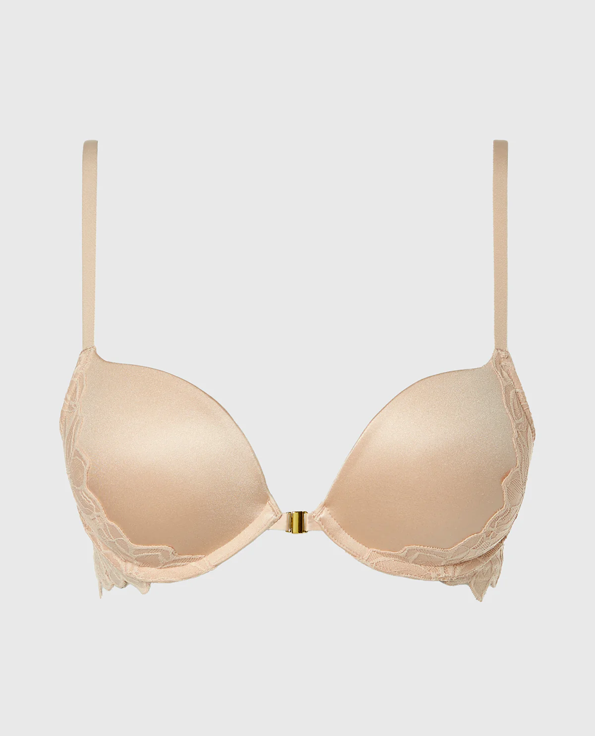 Front Close Push Up Bra with Reverie Lace in Cameo Rose - Image 5