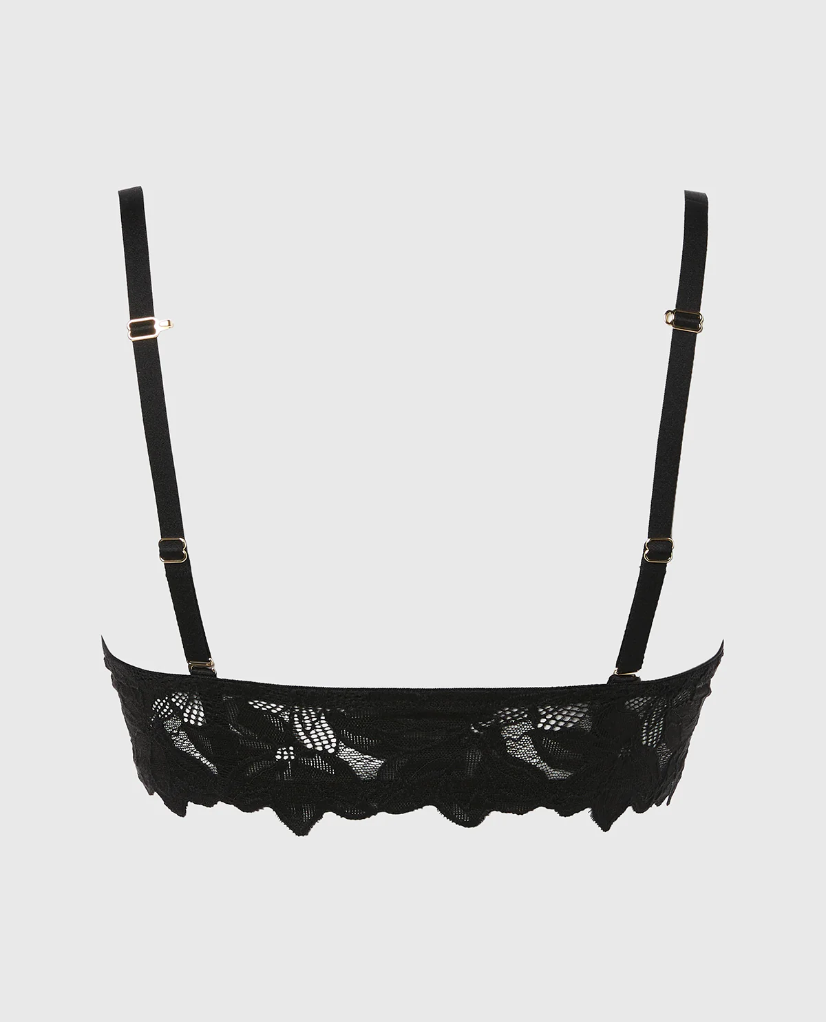 Front Close Push Up Bra with Reverie Lace in Tuxedo Black - Image 6