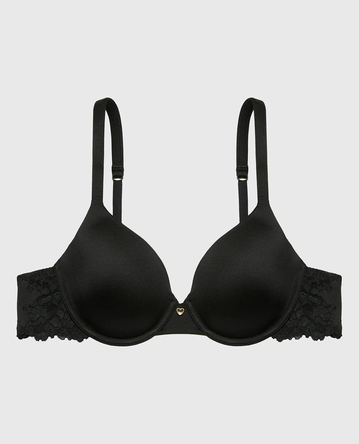 Full Coverage Lightly Lined Bra With Romantic Lace Wing in Tuxedo Black - Image 4