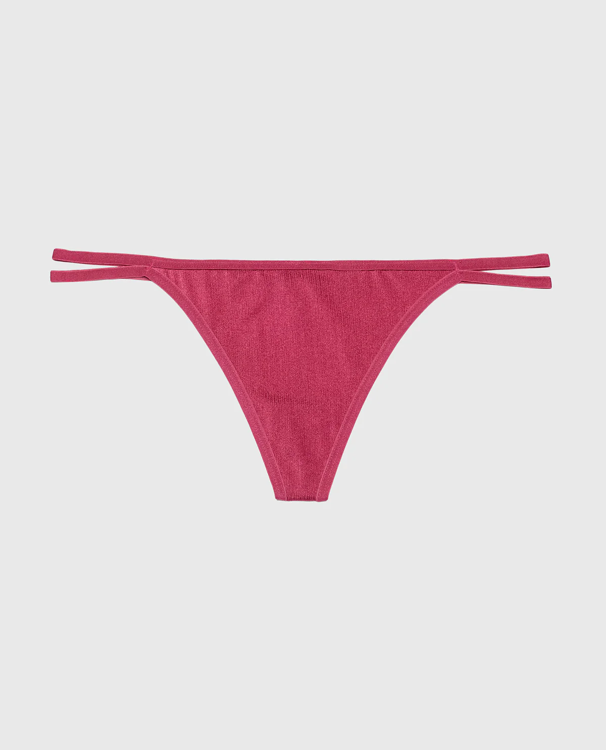 G-String Panty with Bamboo Ring in Electric Rouge - Image 4