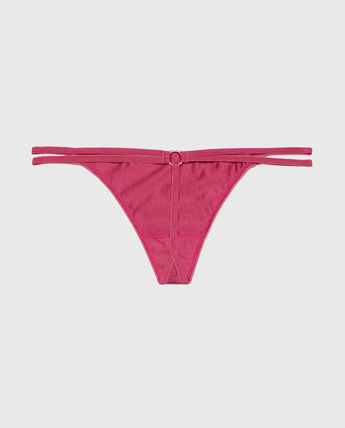 G-String Panty with Bamboo Ring in Electric Rouge - Image 5
