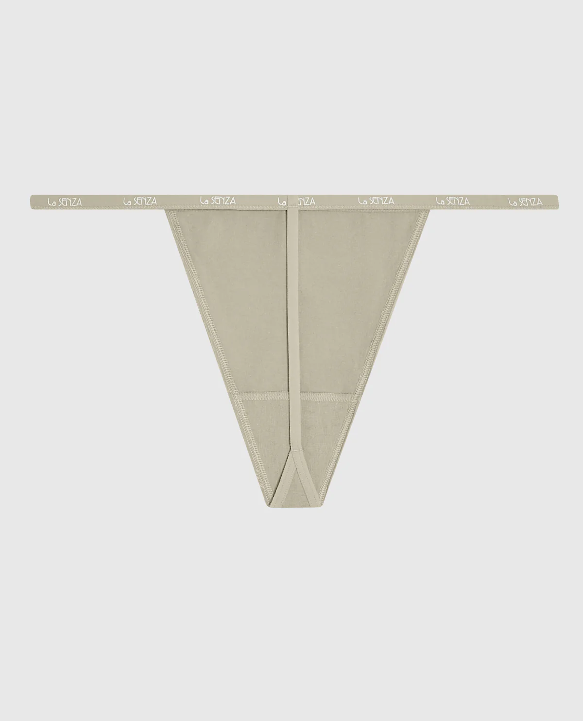 G-String Panty with Logo Trim in Stone Grey - Image 5