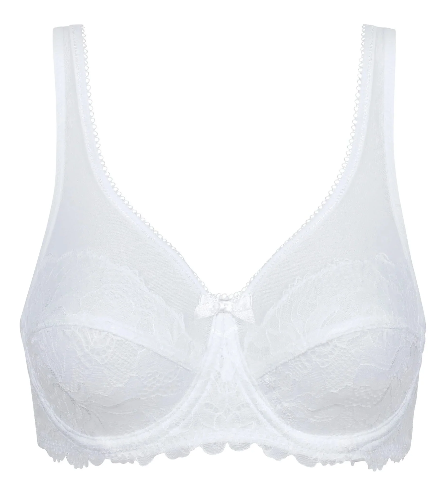 Generous Essential Lace Full Cup Bra in White