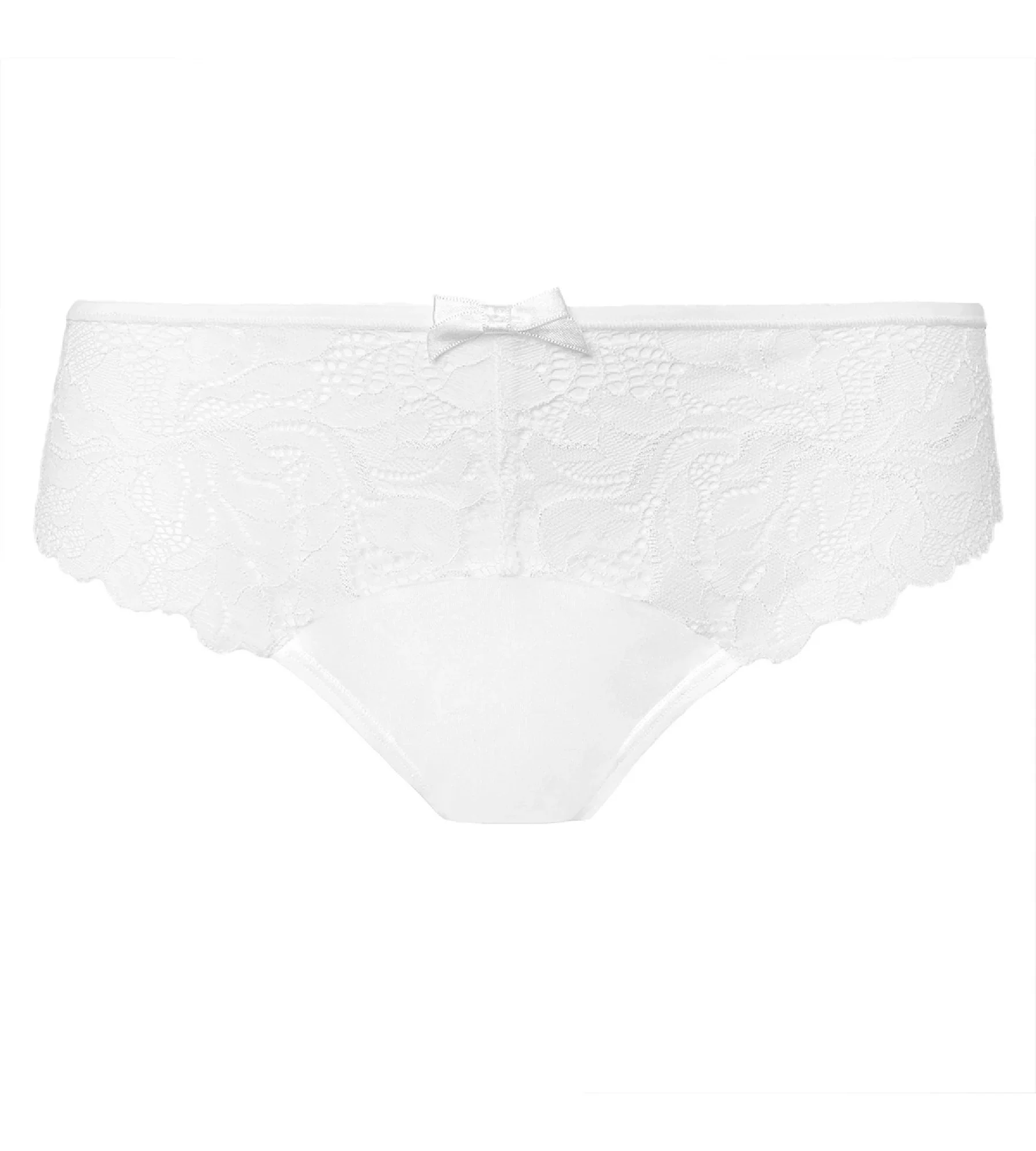 Generous Essential Microfiber and Lace Briefs in White - Image 3