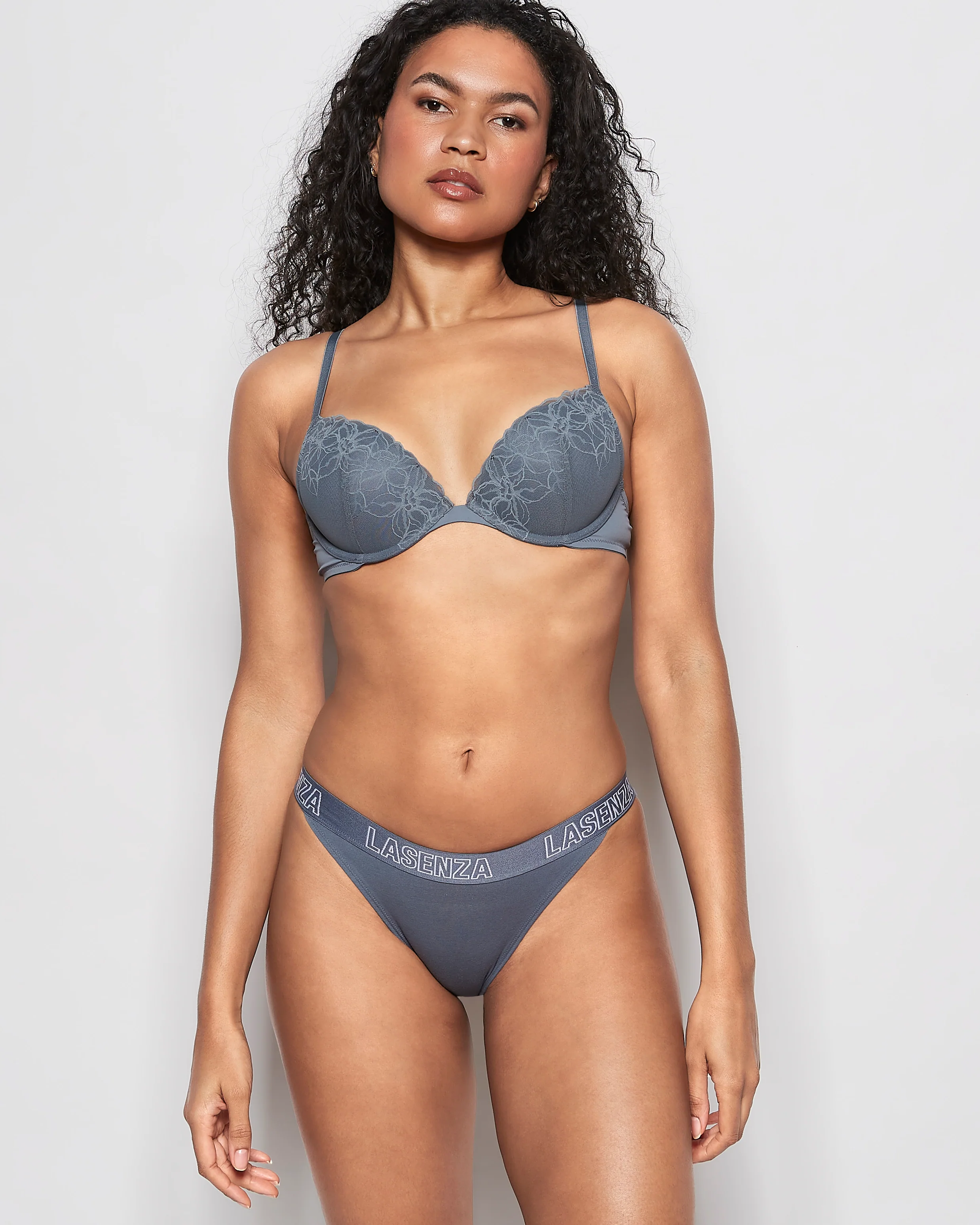 High Leg Cheeky Logo Panty in Stormy Weather - Image 6