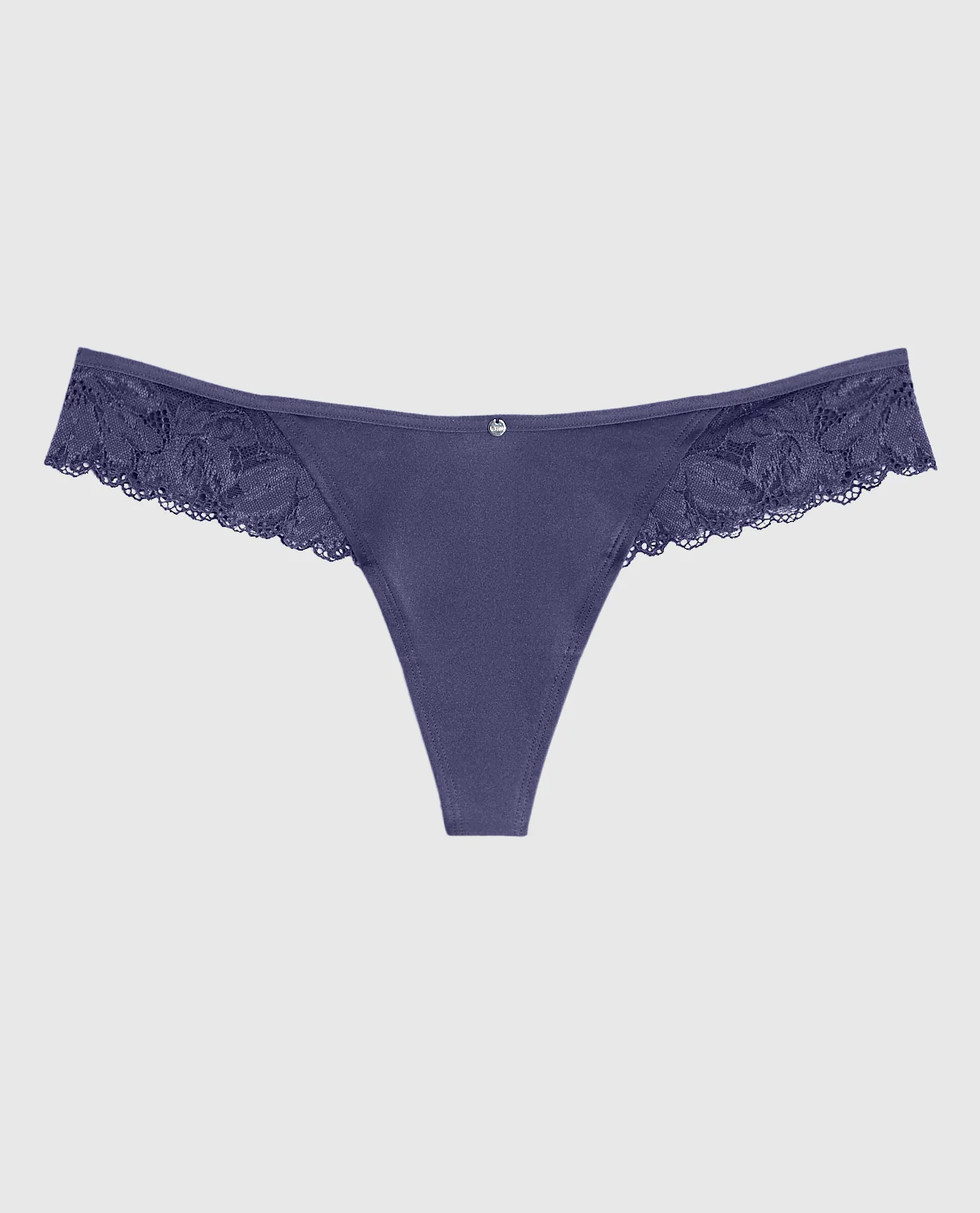 High Leg Lace Thong in Dusk Blue - Image 4