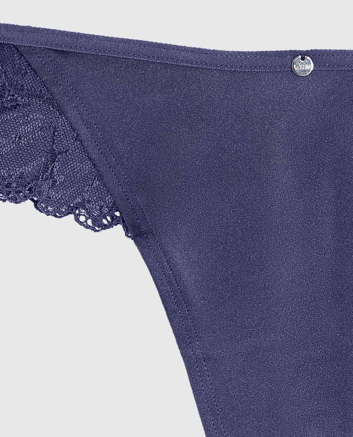 High Leg Lace Thong in Dusk Blue - Image 6