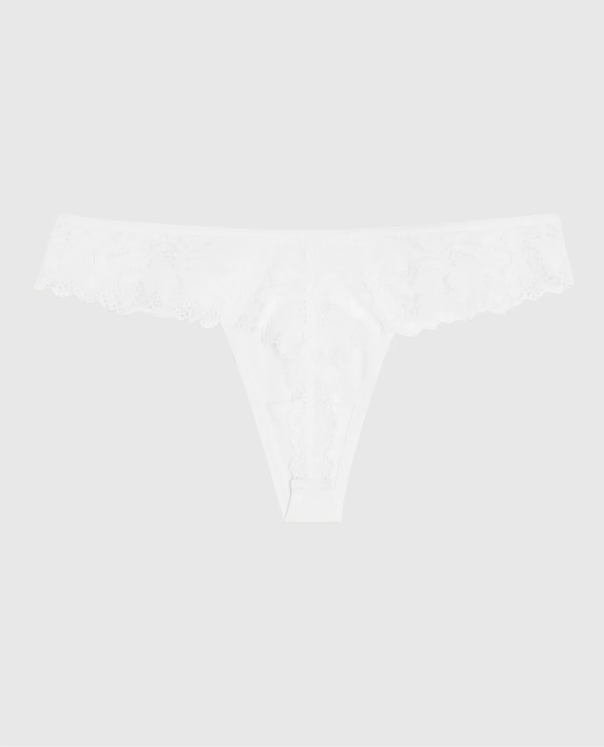 High Leg Lace Thong in Ivory - Image 5