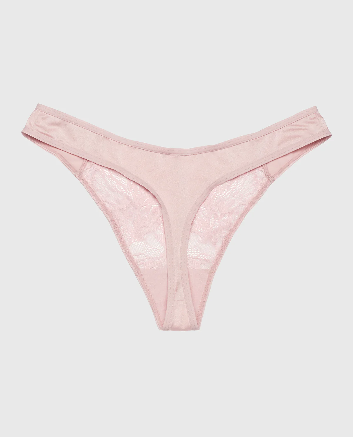 High Leg Lace Thong Panty in Iced Lilac - Image 5