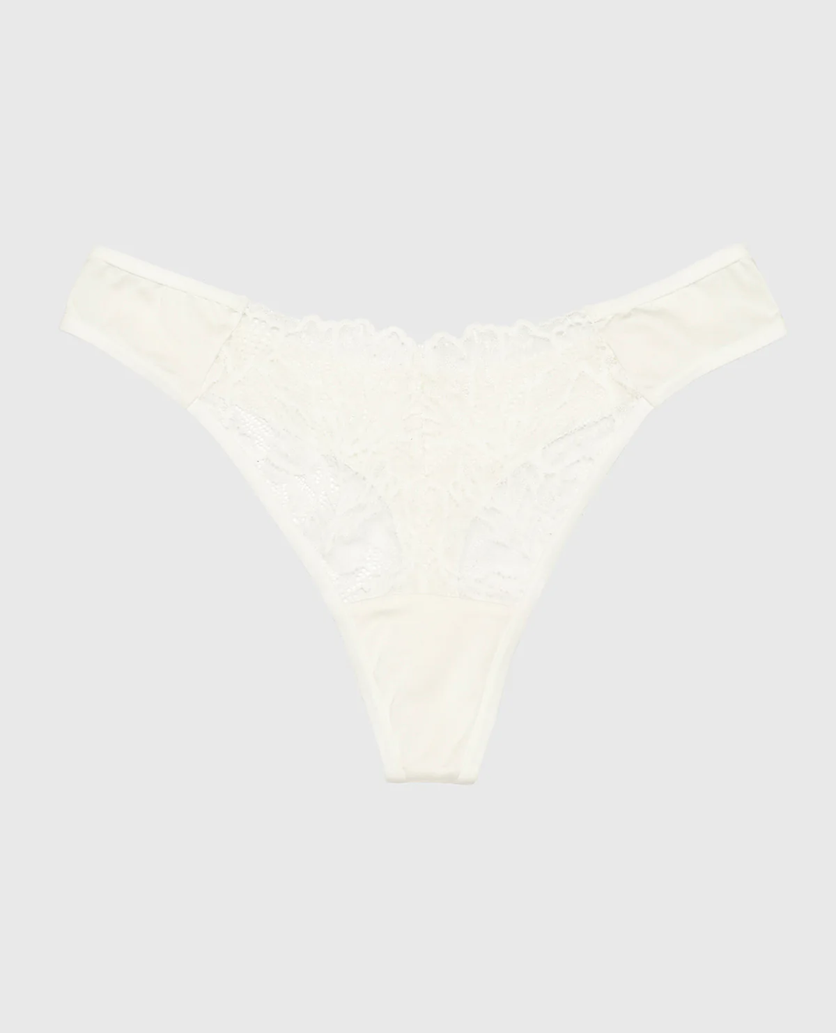 High Leg Lace Thong Panty in Ivory - Image 4