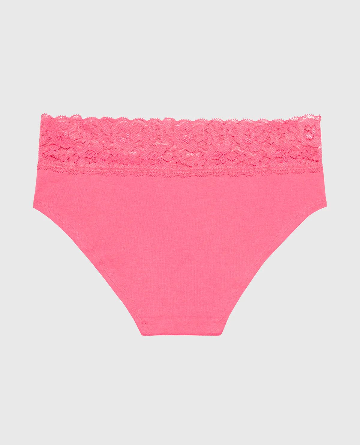 Hipster Cotton Panty With Lace Trim in Hot Pink - Image 5