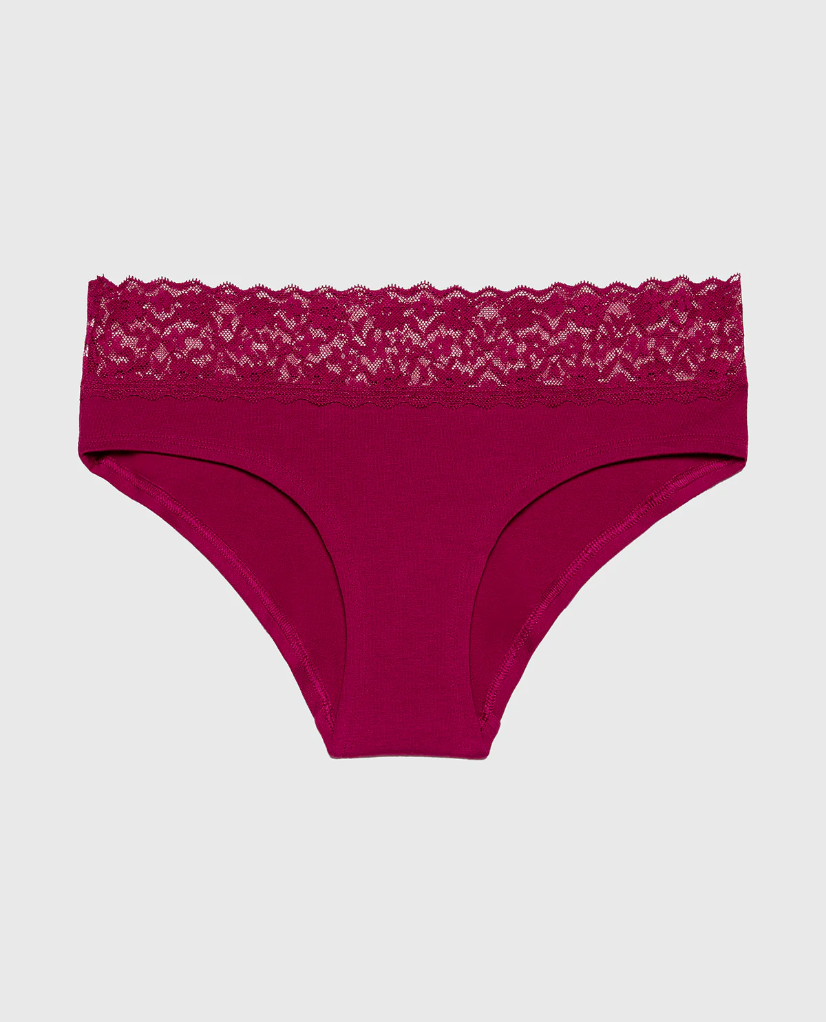 Hipster Cotton Panty With Lace Trim in Plum Rose - Image 4
