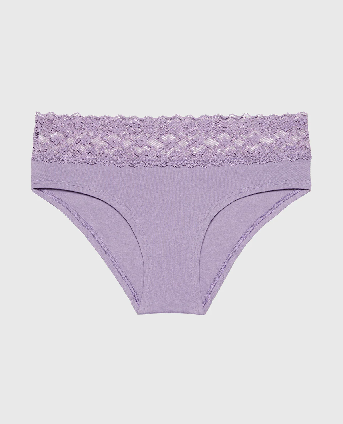 Hipster Cotton Panty With Lace Trim in Purple Haze - Image 4