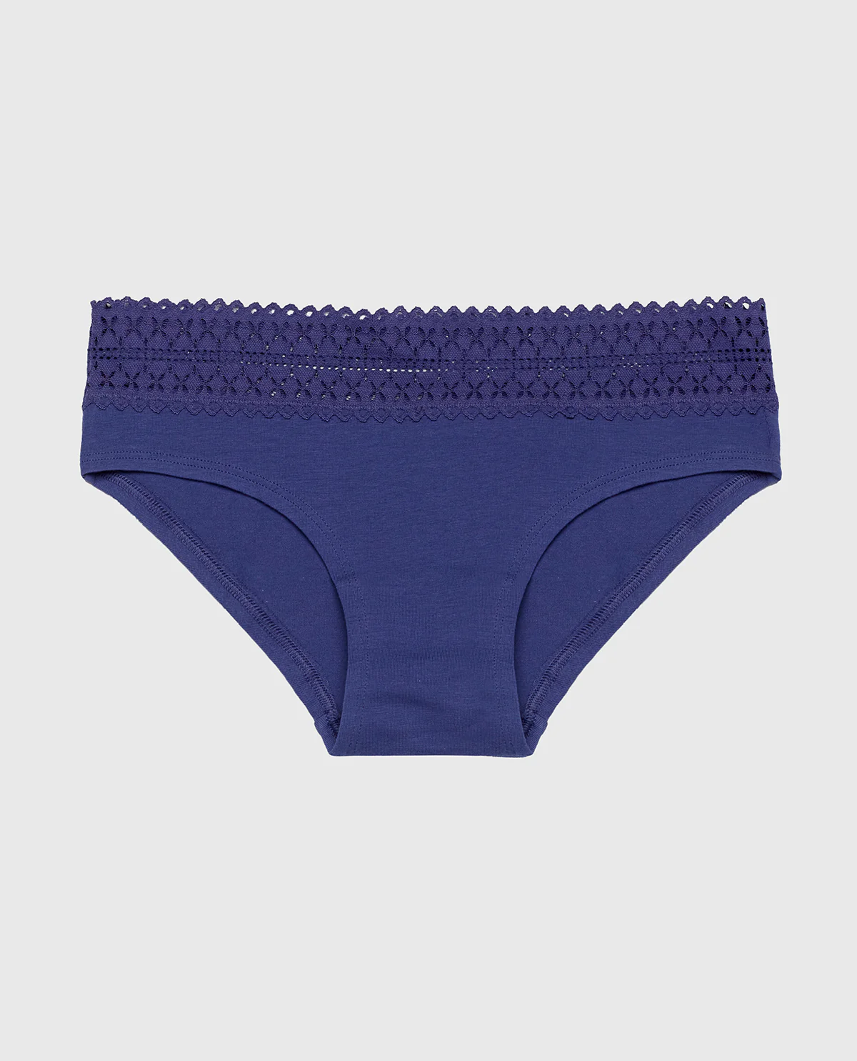 Hipster Panty with Lace Trim in Dusk Blue - Image 4
