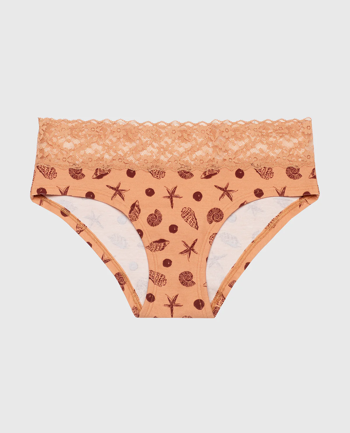 Hipster Panty with Lace Trim in She Sells Sea Shells - Image 4