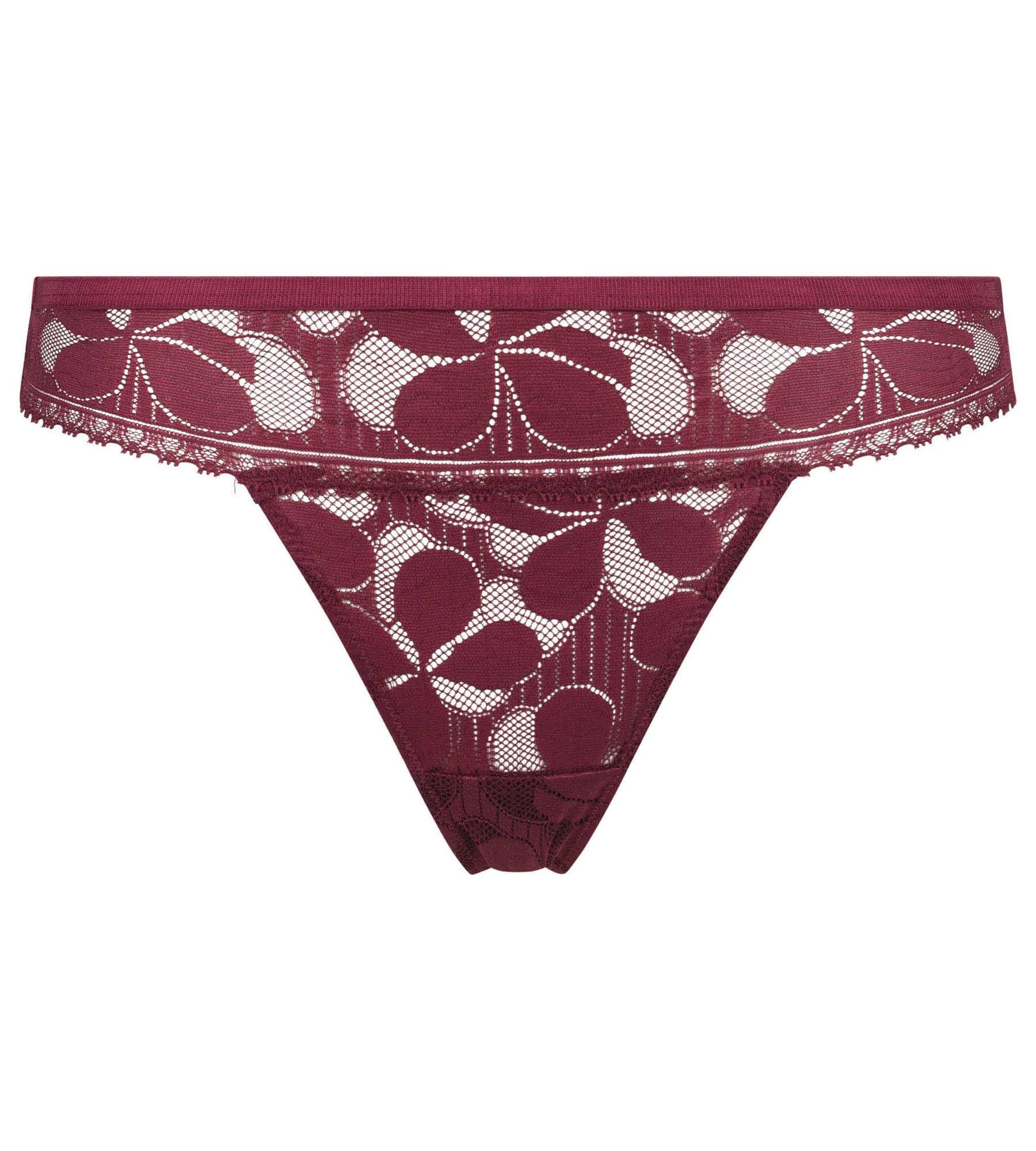 Lace Art Flowers Thong in Beaujolais - Image 4