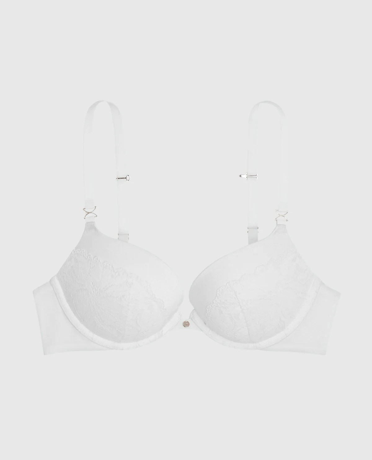 Lace Cup Push Up Bra in Ivory - Image 5