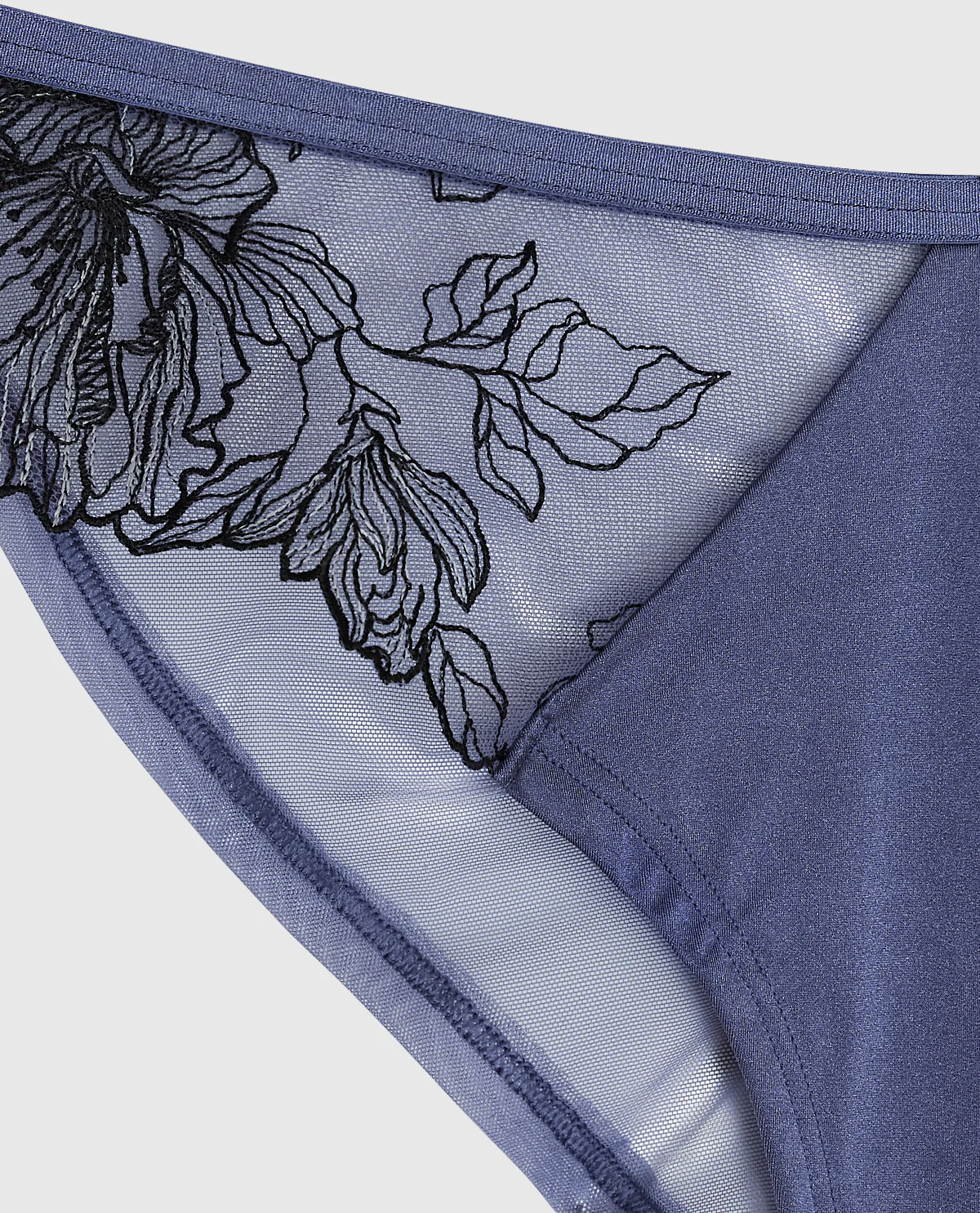 Lace High Leg Cheeky in Dusk Blue - Image 6
