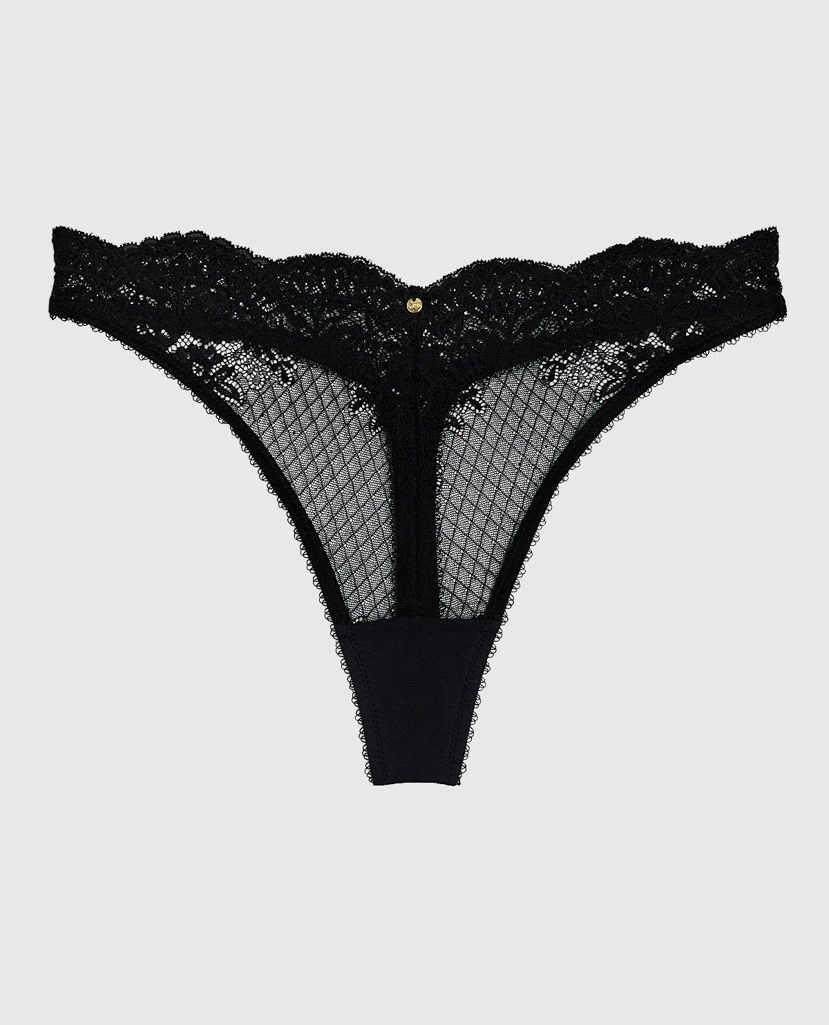 Lace High Leg Thong Panty in Smoulder Black - Image 4