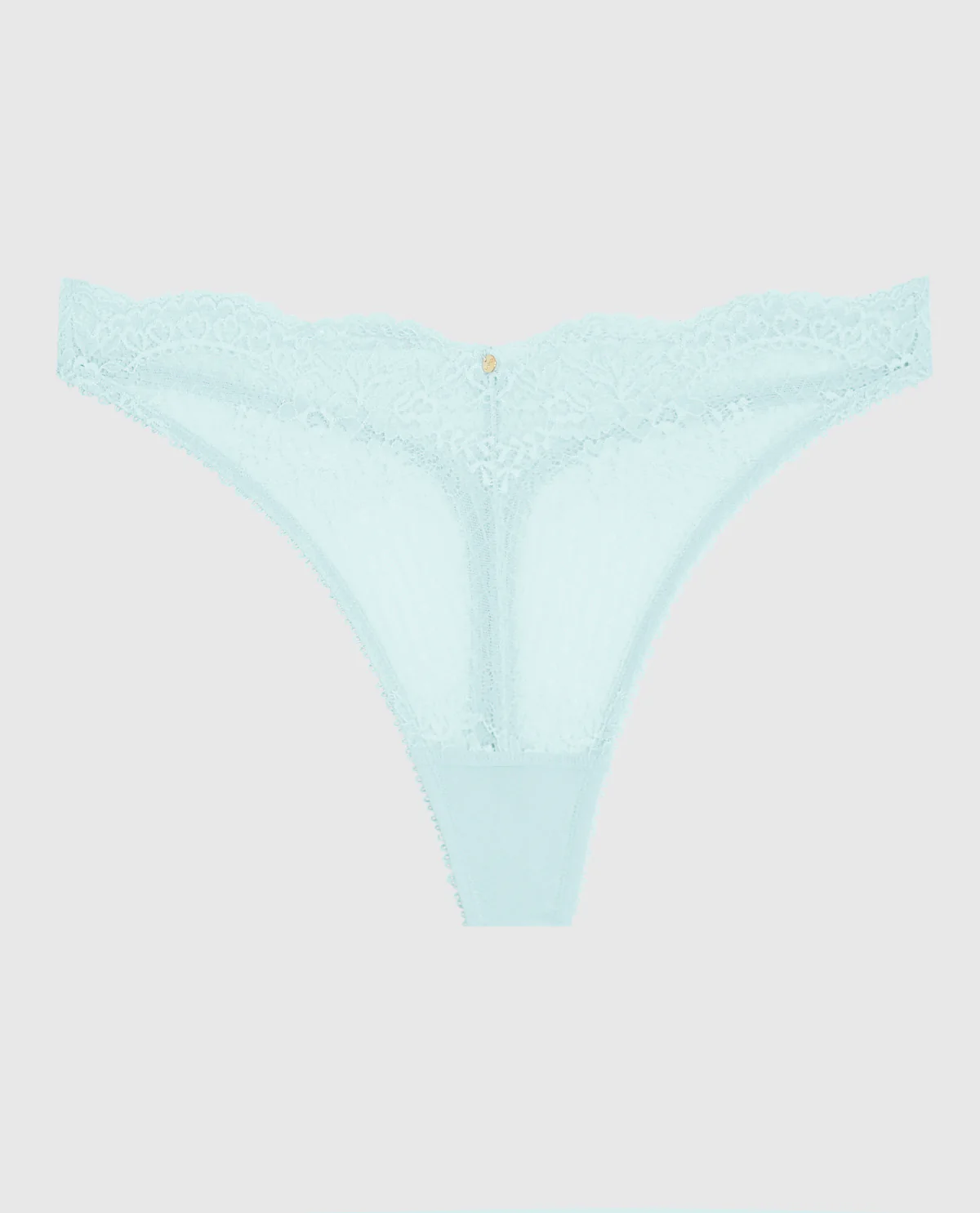 Lace High Leg Thong Panty in Vista Blue