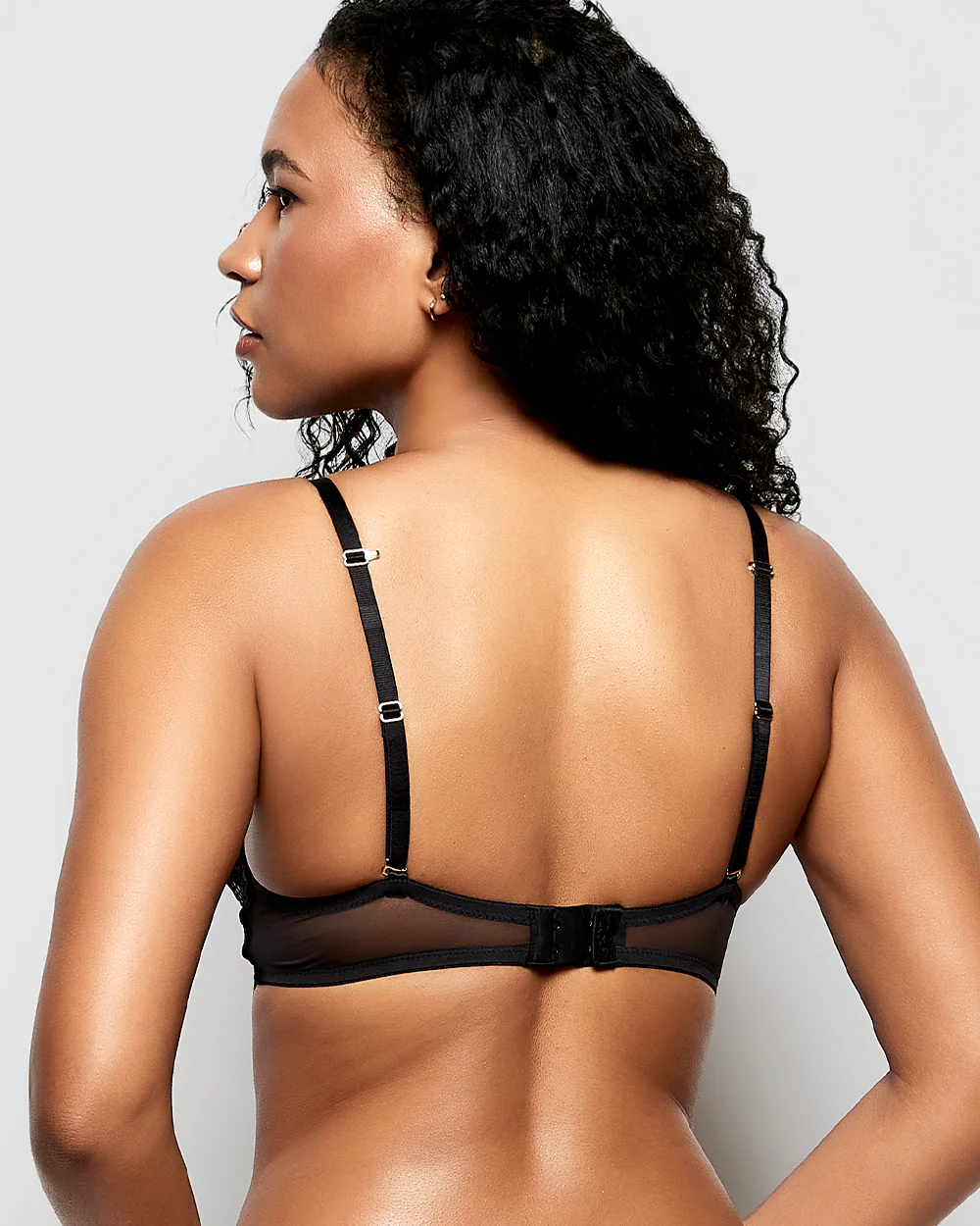 Lace Push Up Bra in Black and Pink - Image 3